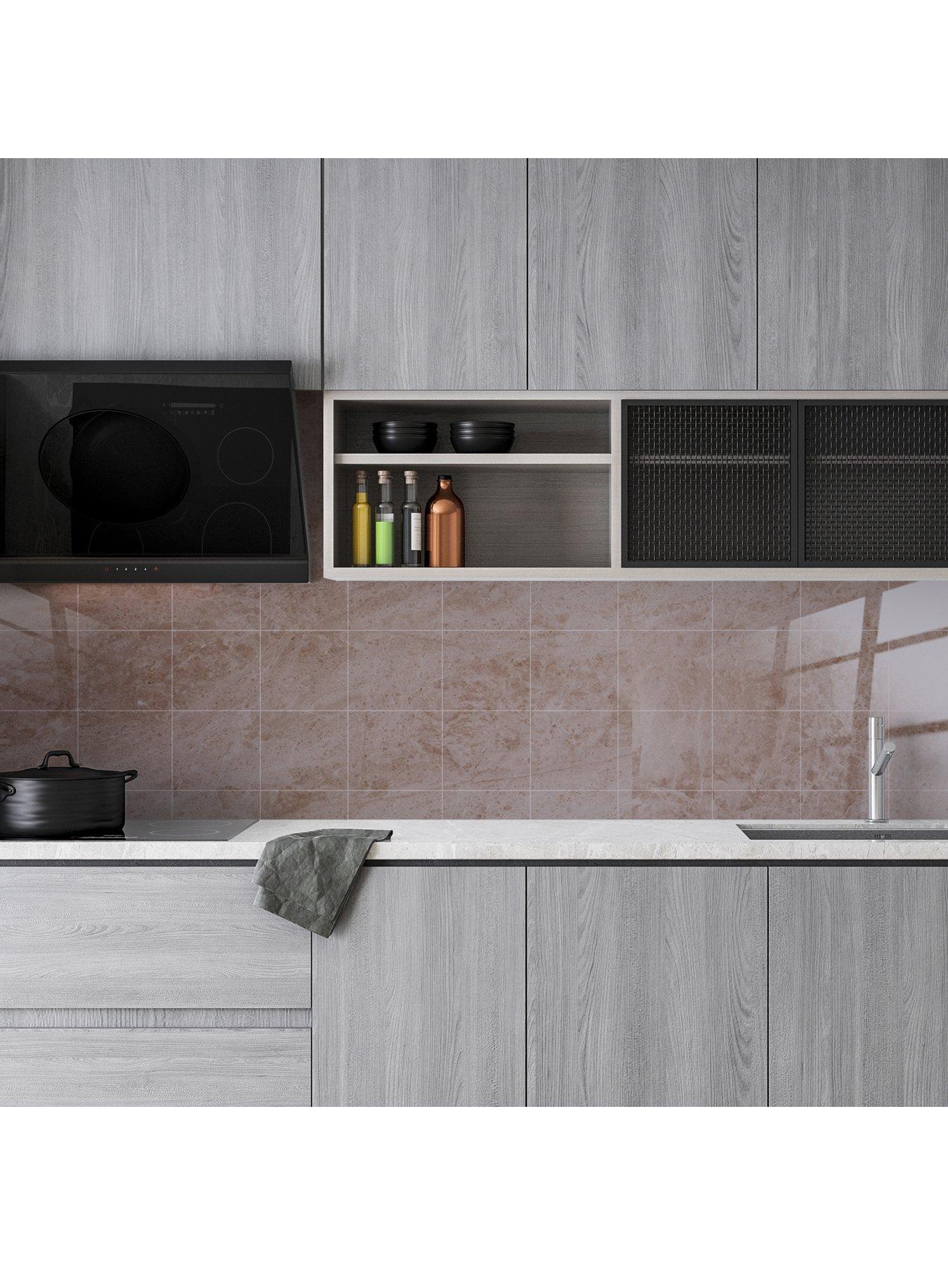 Image 4 of 7 of Walplus Topaz Brown Marble Stone Tile Sticker 6 x 6 inches / 15.24 x 15.24cm - 24pcs in a pack