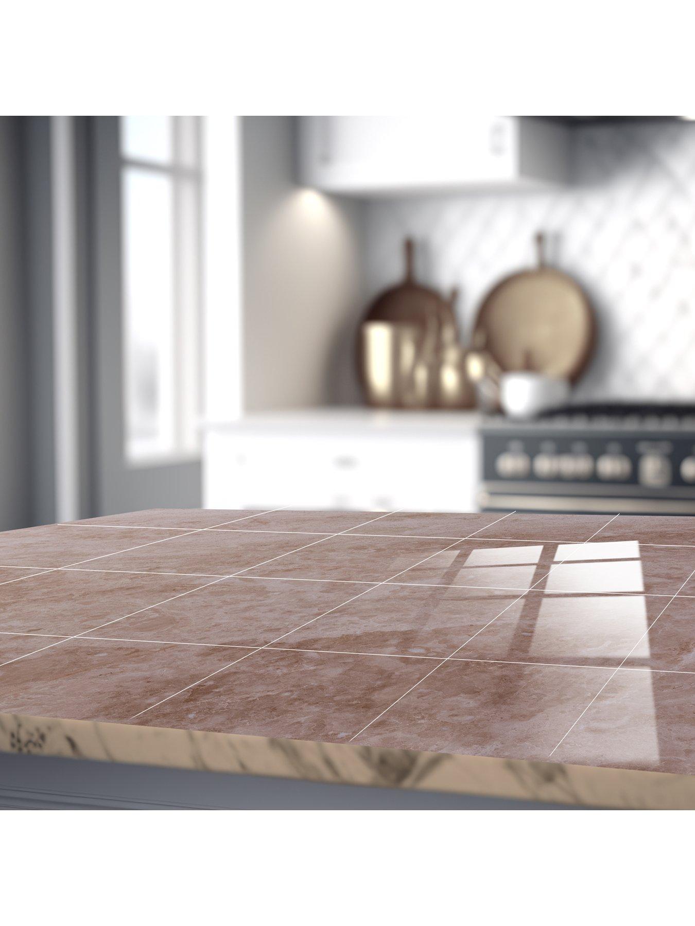 Image 5 of 7 of Walplus Topaz Brown Marble Stone Tile Sticker 6 x 6 inches / 15.24 x 15.24cm - 24pcs in a pack