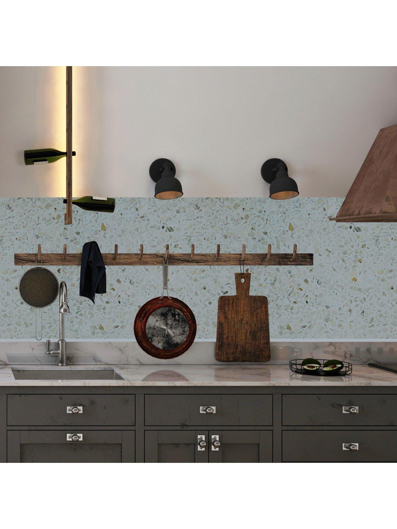 Image 3 of 7 of Walplus Marble Terrazzo Metallic Silver Wall Tile Sticker Set - 15cm (6inch) - 24pcs one pack