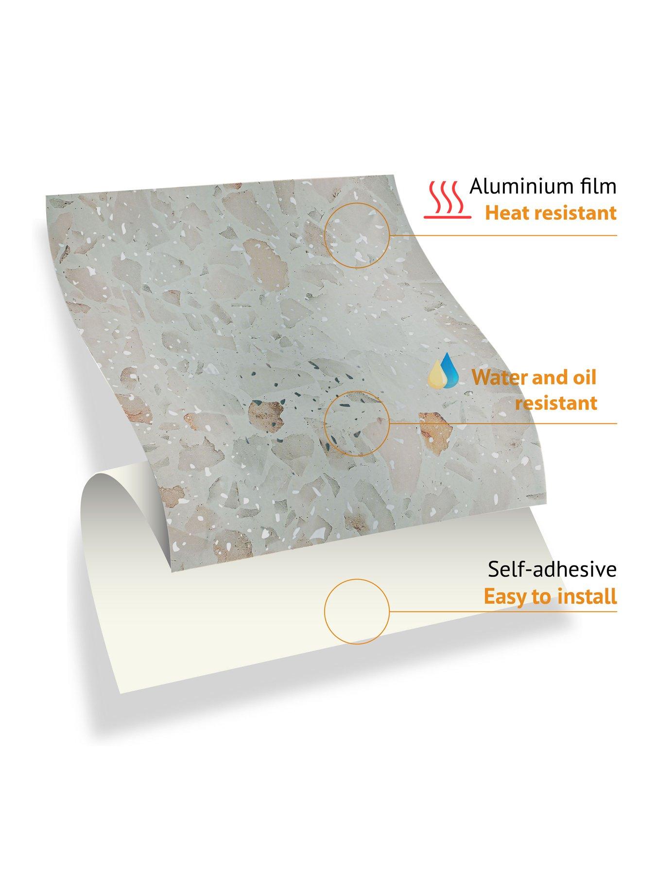 Image 6 of 7 of Walplus Marble Terrazzo Metallic Silver Wall Tile Sticker Set - 15cm (6inch) - 24pcs one pack