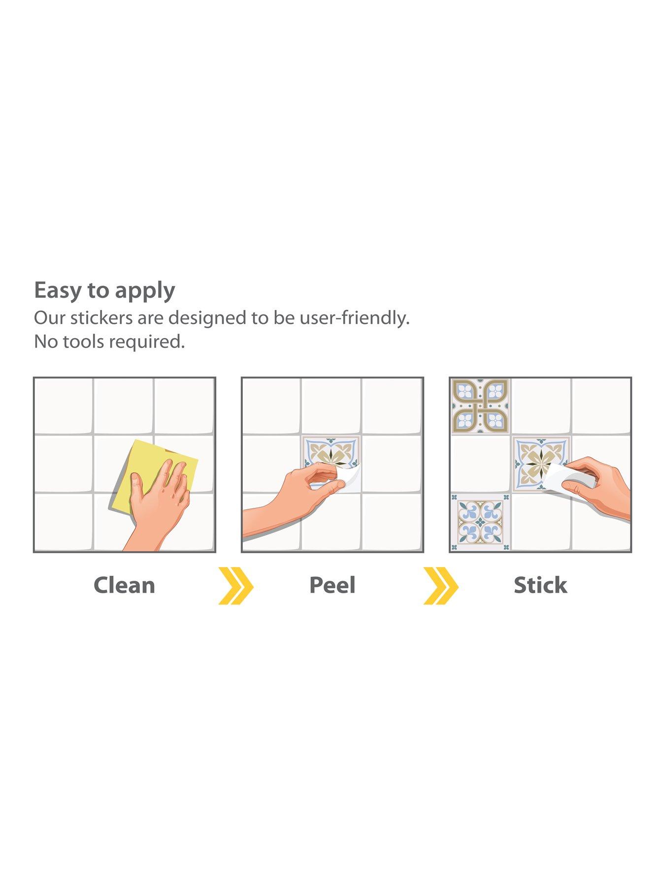  image of walplus-light-sapphire-and-parchment-colour-traditional-spanish-tiles-wall-stickers-15-cm-x-15-cm-24-pcs