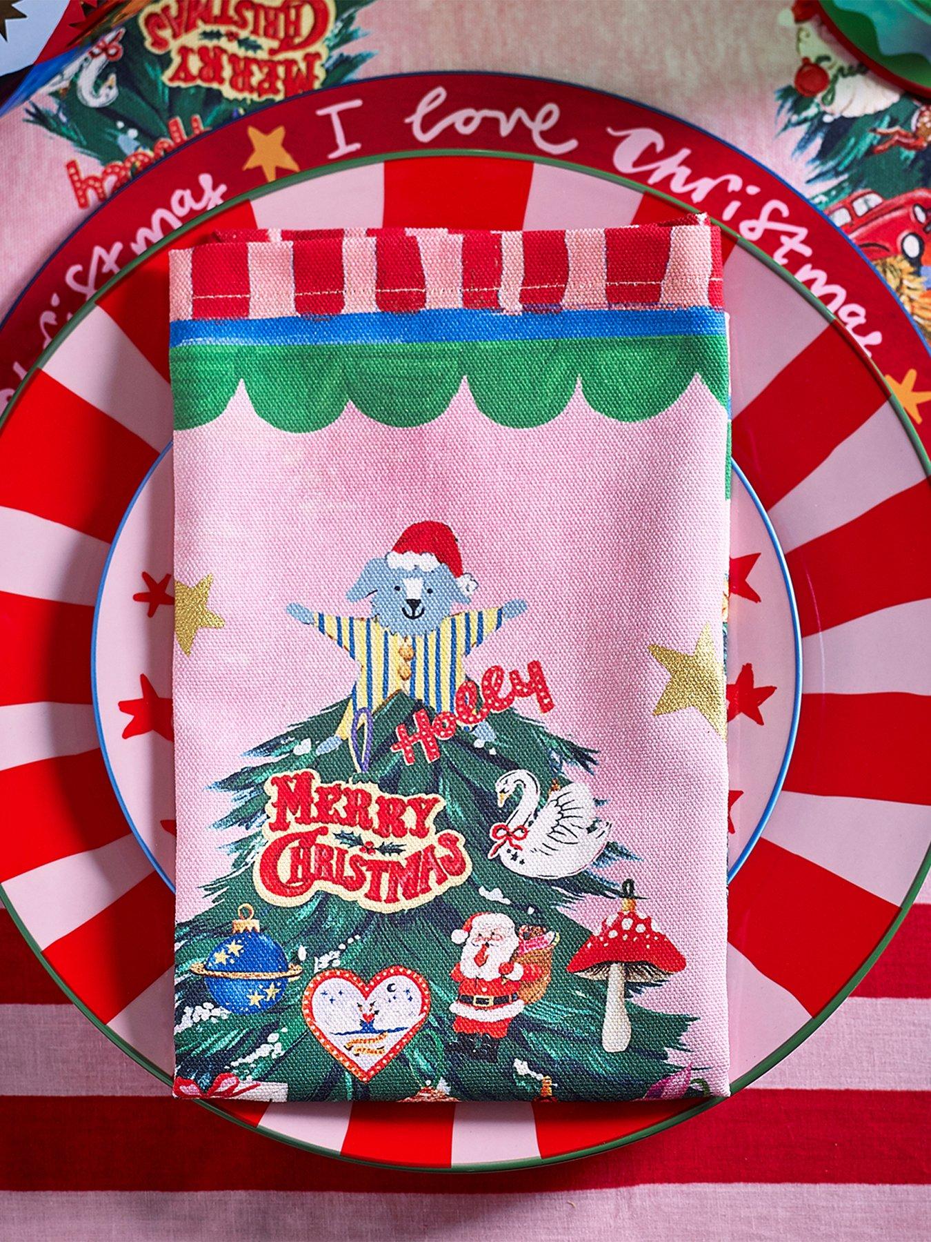 Eleanor Bowmer Set Of 4 Christmas Tree Napkins