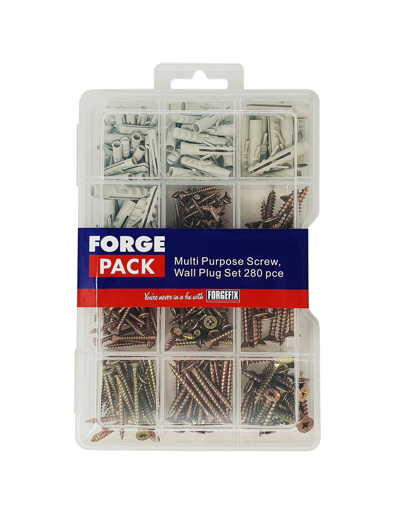 ForgeFix Screw & Wall Plug Kit ForgePack 280 Piece