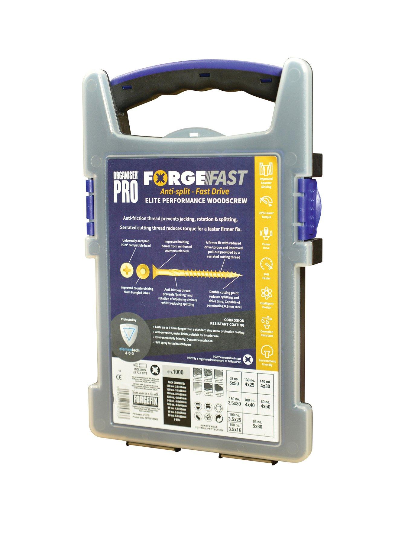 ForgeFix ForgeFast Pozi Compatible Elite Performance Wood Screw Organiser 1000 Piece