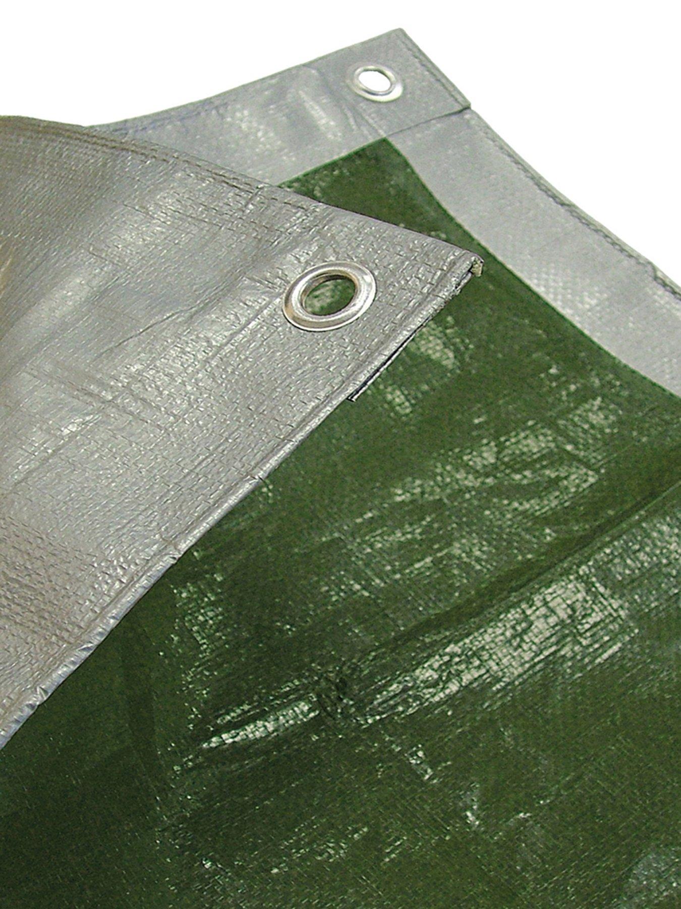 image of faithfull-tarpaulin-greensilver-36-x-27m-12-x-9ft-80gsm