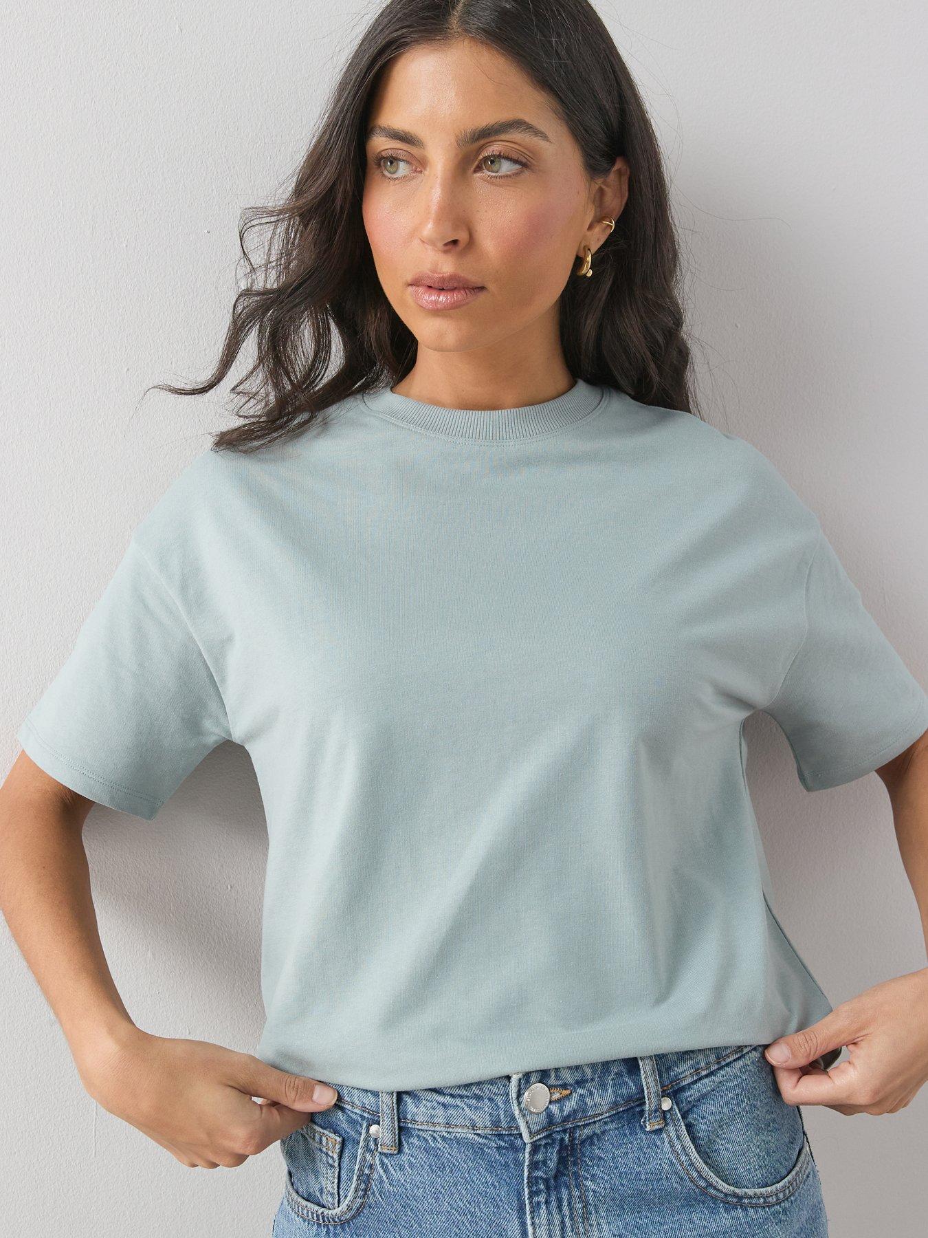  image of the-very-collection-heavyweight-short-sleeve-t-shirt-blue