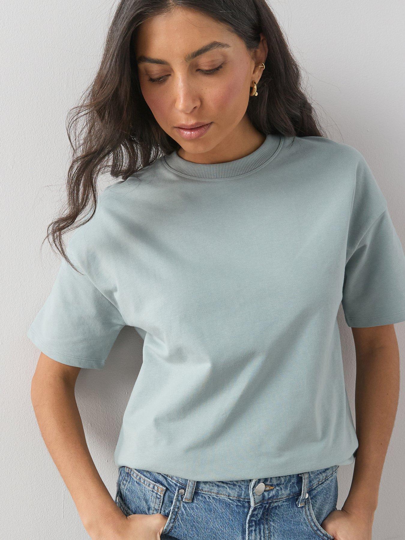 image of the-very-collection-heavyweight-short-sleeve-t-shirt-blue