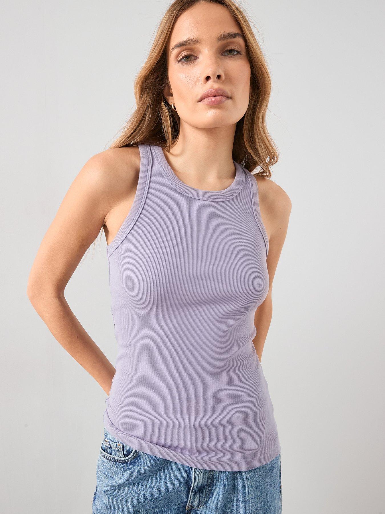 The Very Collection Rib Racer Vest - Lilac