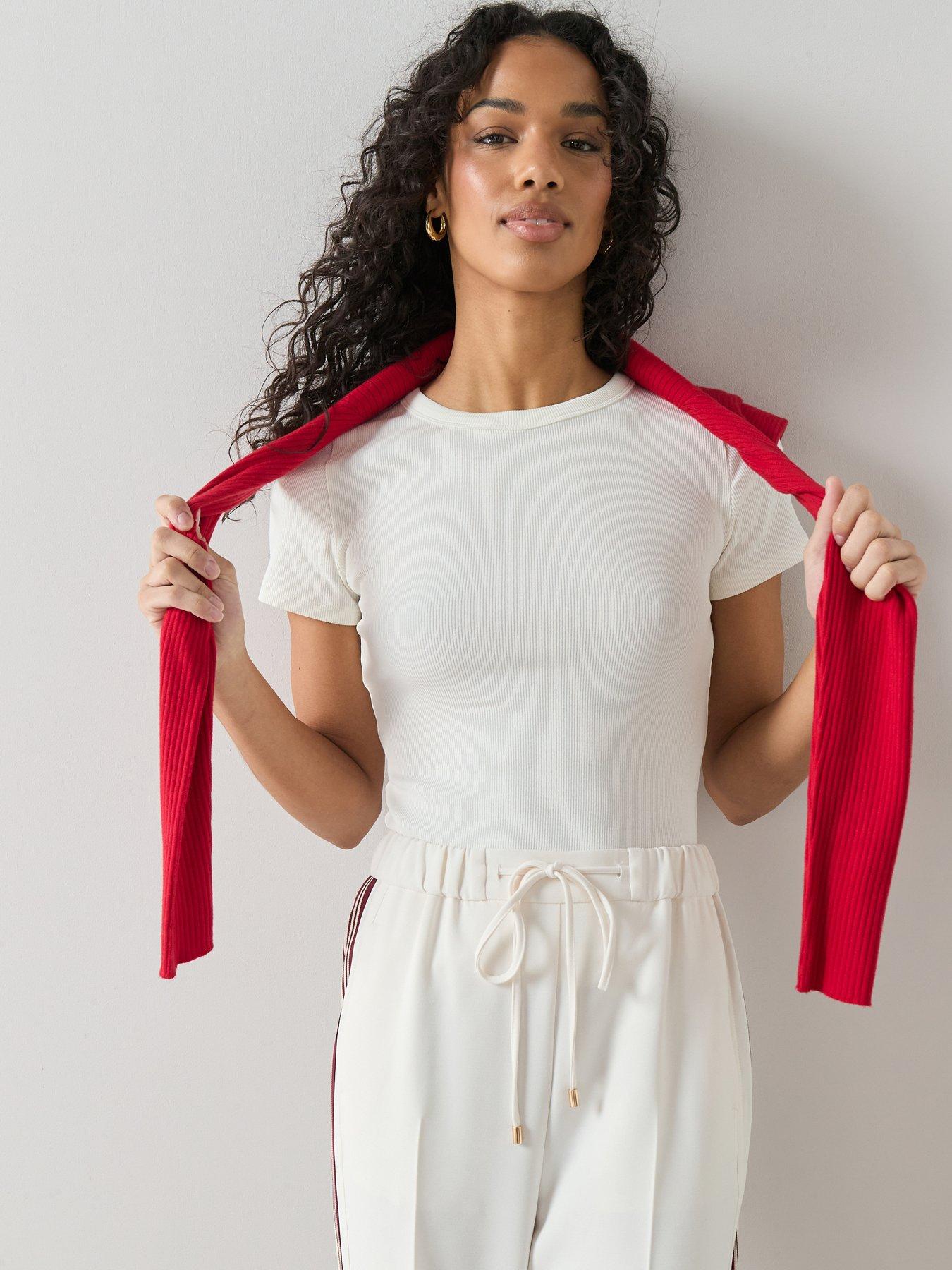 The Very Collection Stretch Rib T-Shirt - Ivory