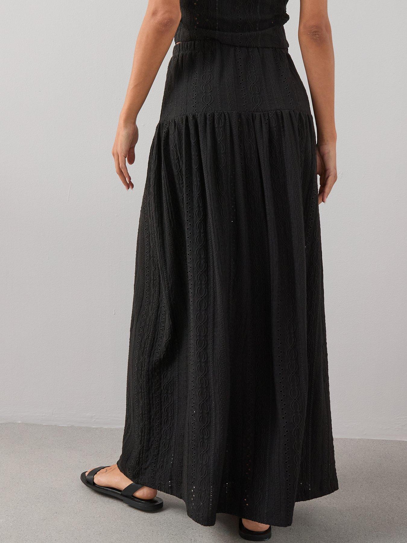  image of the-very-collection-button-co-ord-maxi-skirt