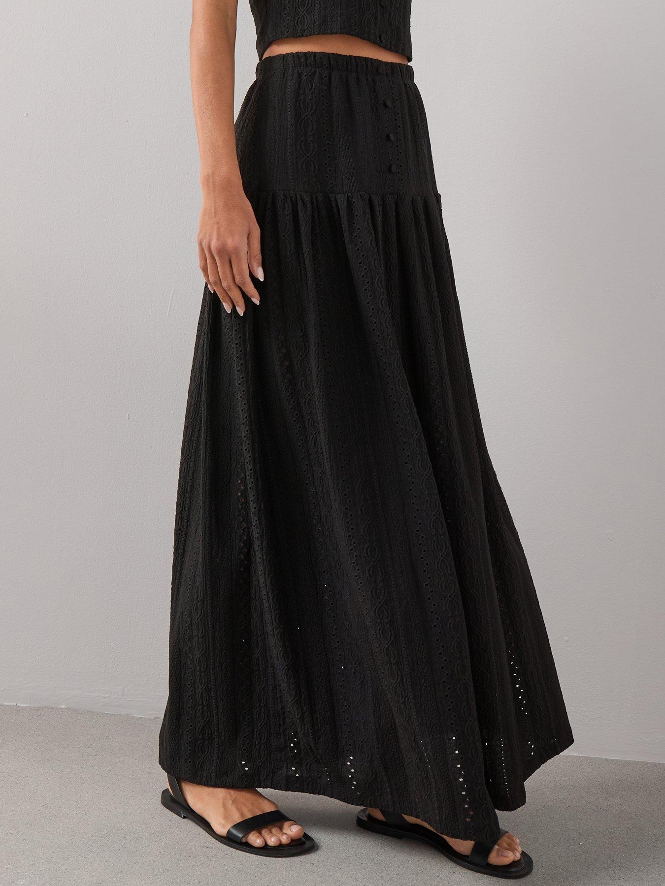  image of the-very-collection-button-co-ord-maxi-skirt