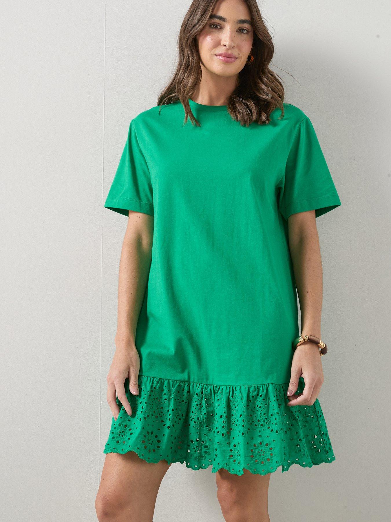 The Very Collection Embroidered Hem Tshirt Dress