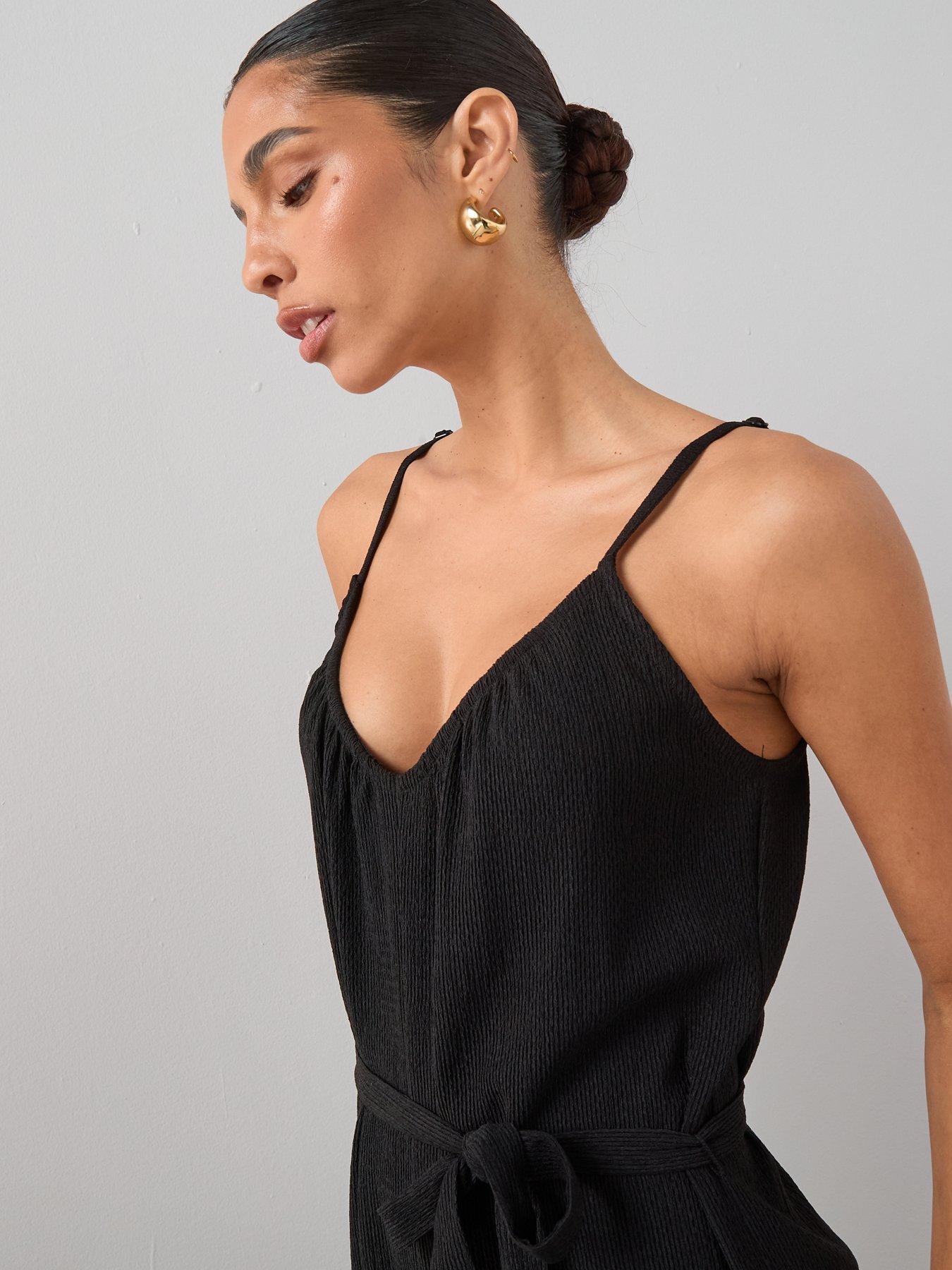 Image 3 of 7 of The Very Collection Textured Stretch Strappy Jumpsuit