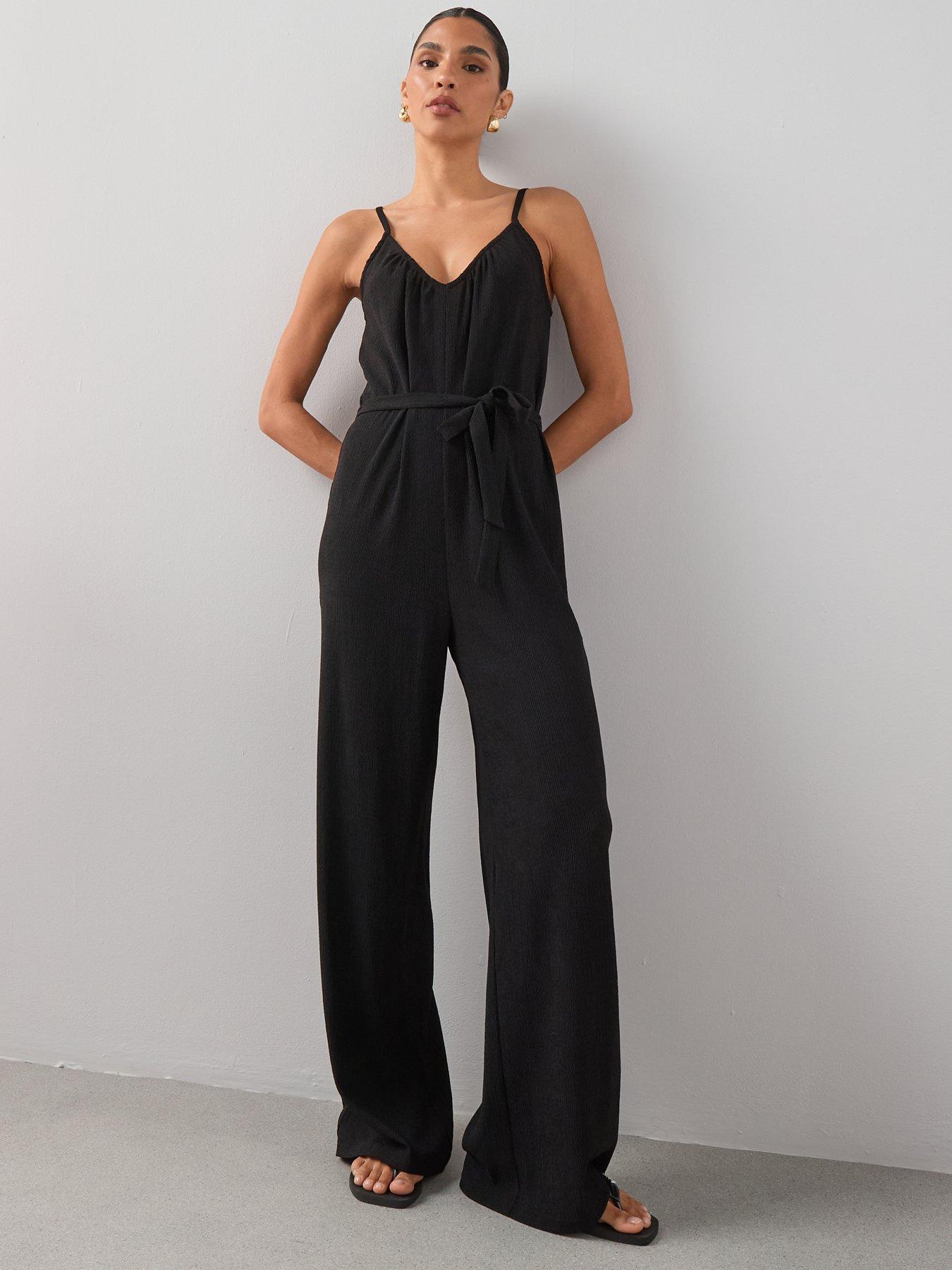Image 5 of 7 of The Very Collection Textured Stretch Strappy Jumpsuit