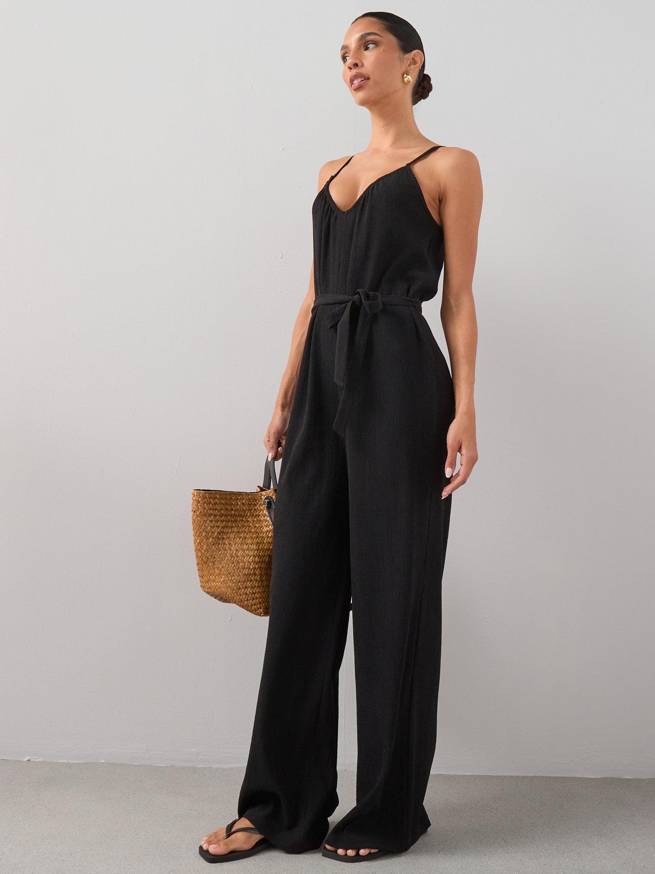 Image 6 of 7 of The Very Collection Textured Stretch Strappy Jumpsuit