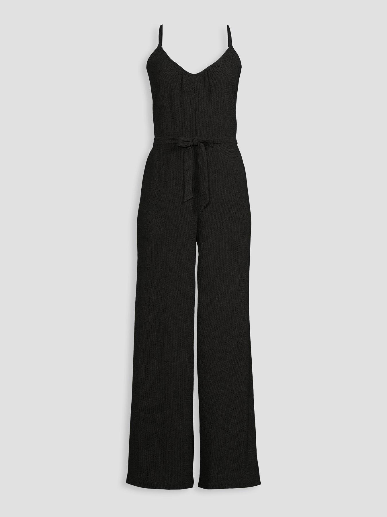 Image 7 of 7 of The Very Collection Textured Stretch Strappy Jumpsuit