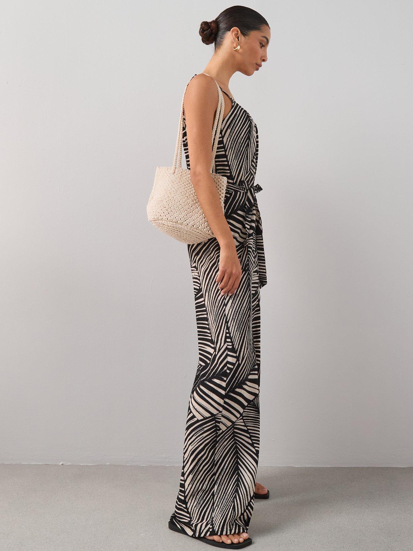 Image 5 of 7 of The Very Collection Textured Stretch Strappy Jumpsuit