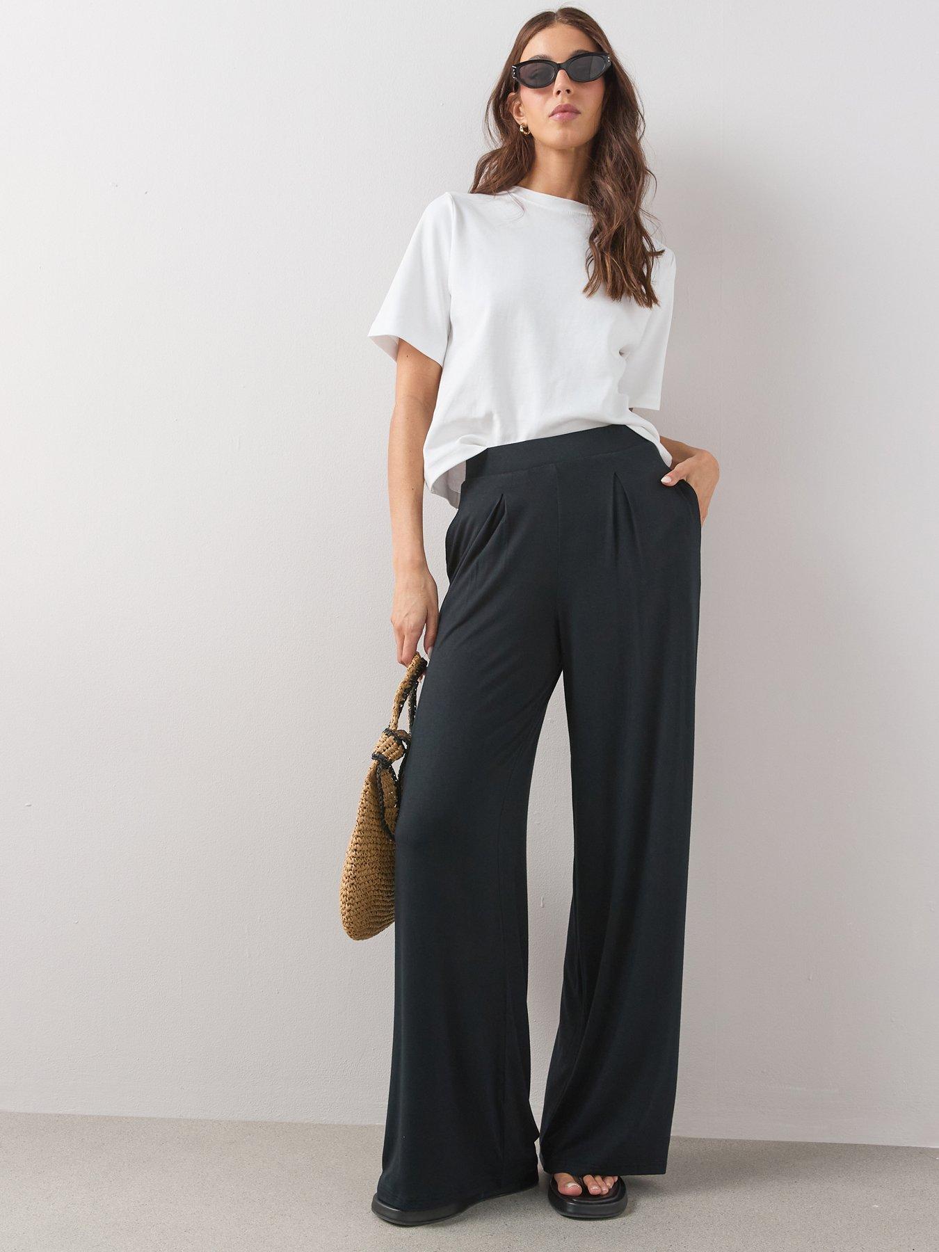 Image 1 of 6 of The Very Collection Stretch Wide Leg Trousers