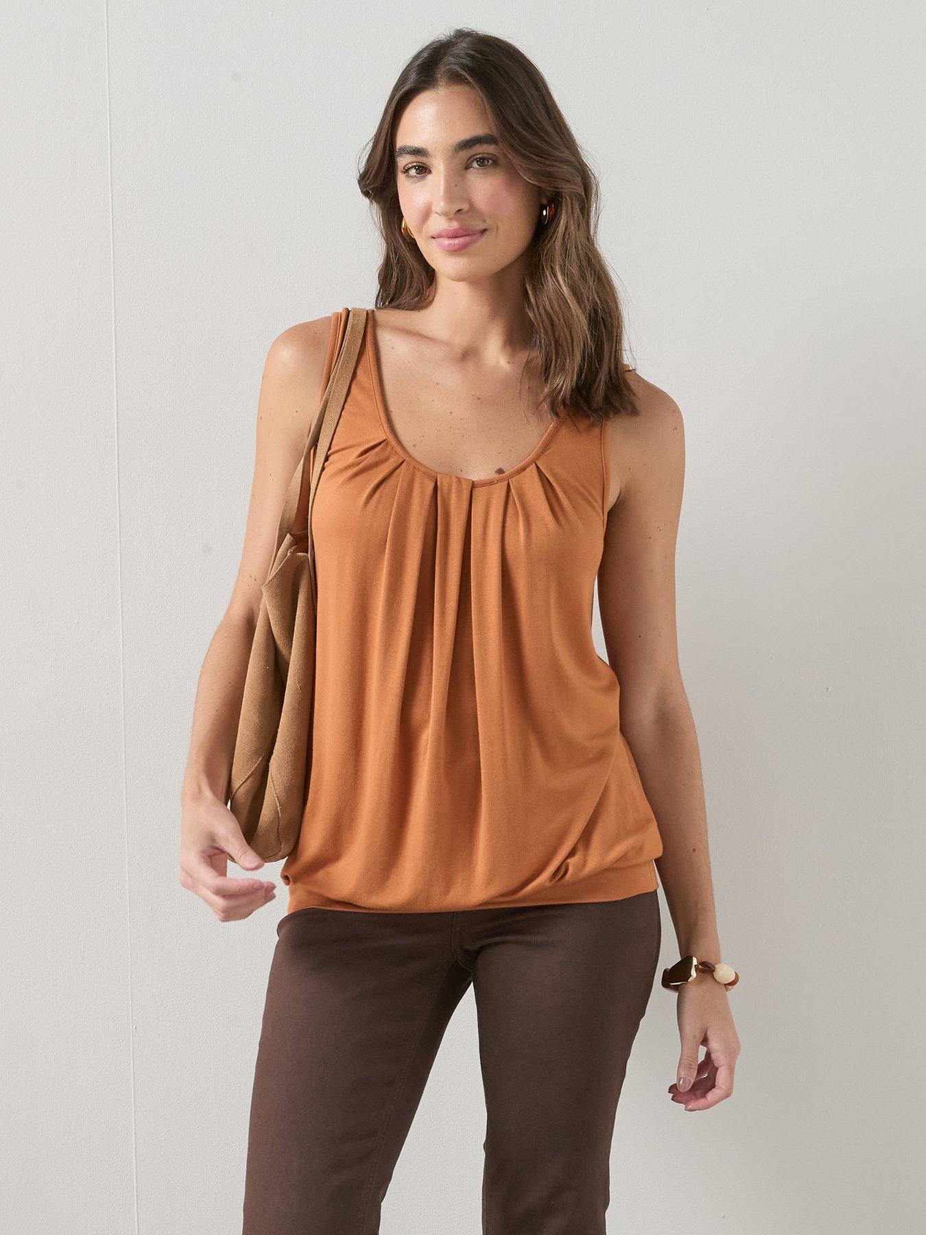 the-very-collection-stretch-bubble-hem-vest-orange