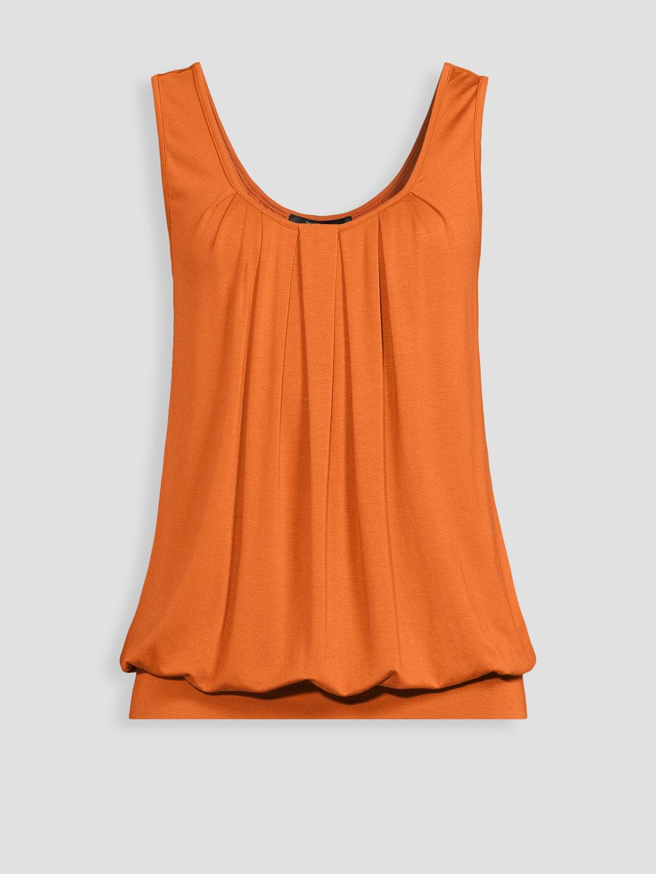 Image 7 of 7 of The Very Collection Stretch Bubble Hem Vest - Orange