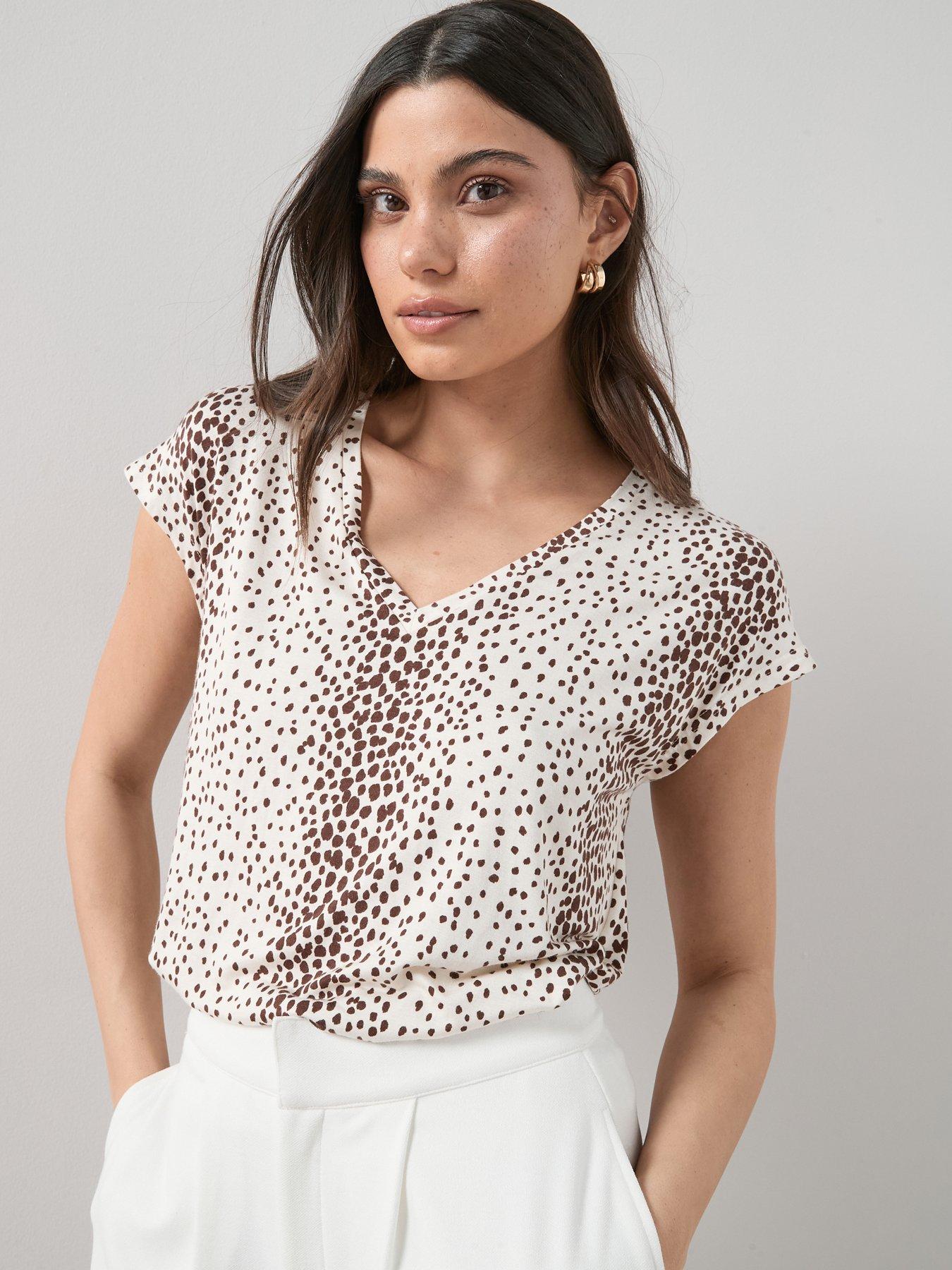 The Very Collection Relaxed V-neck Drapy T-shirt - Multi