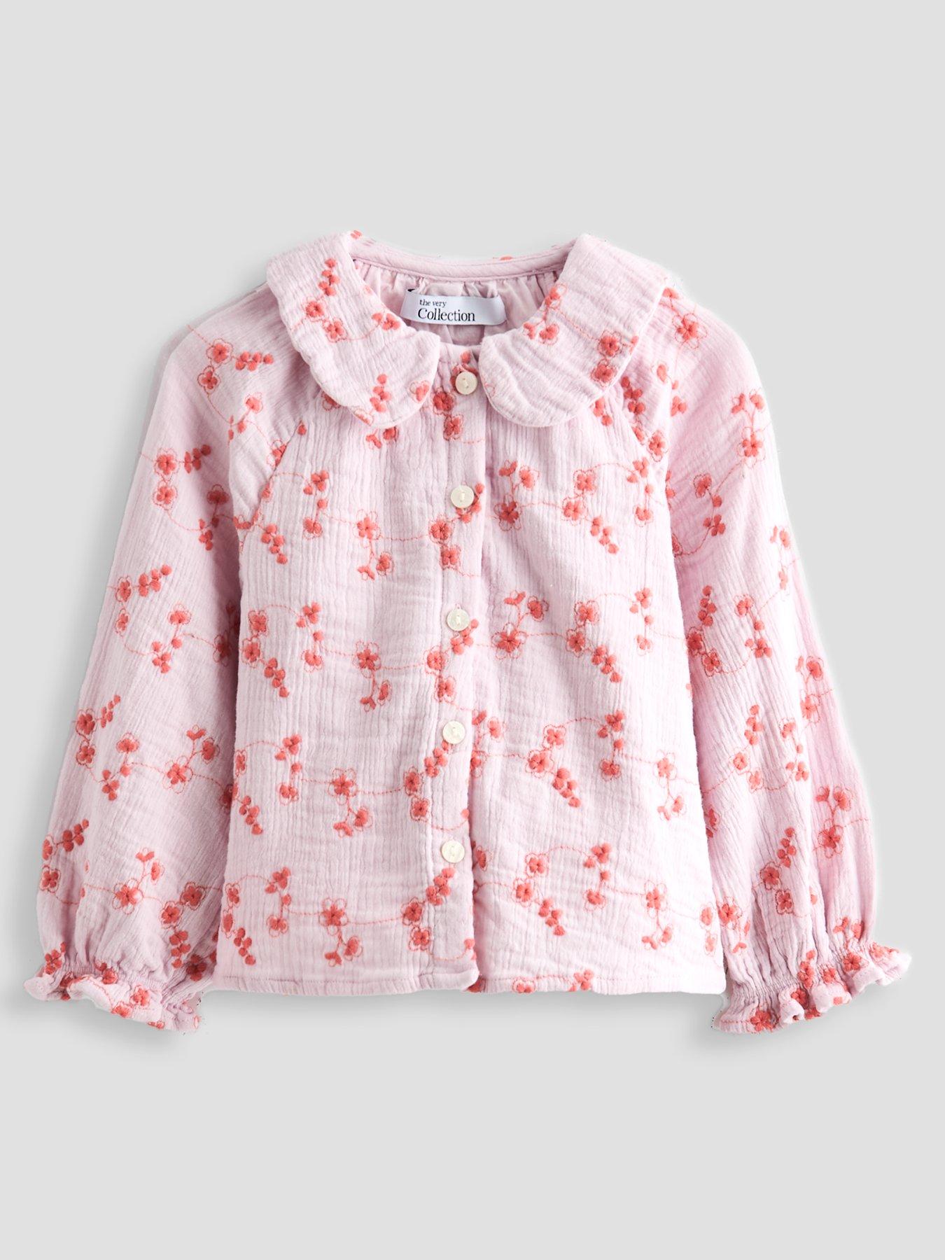 The Very Collection Girls Broiderie Shirt
