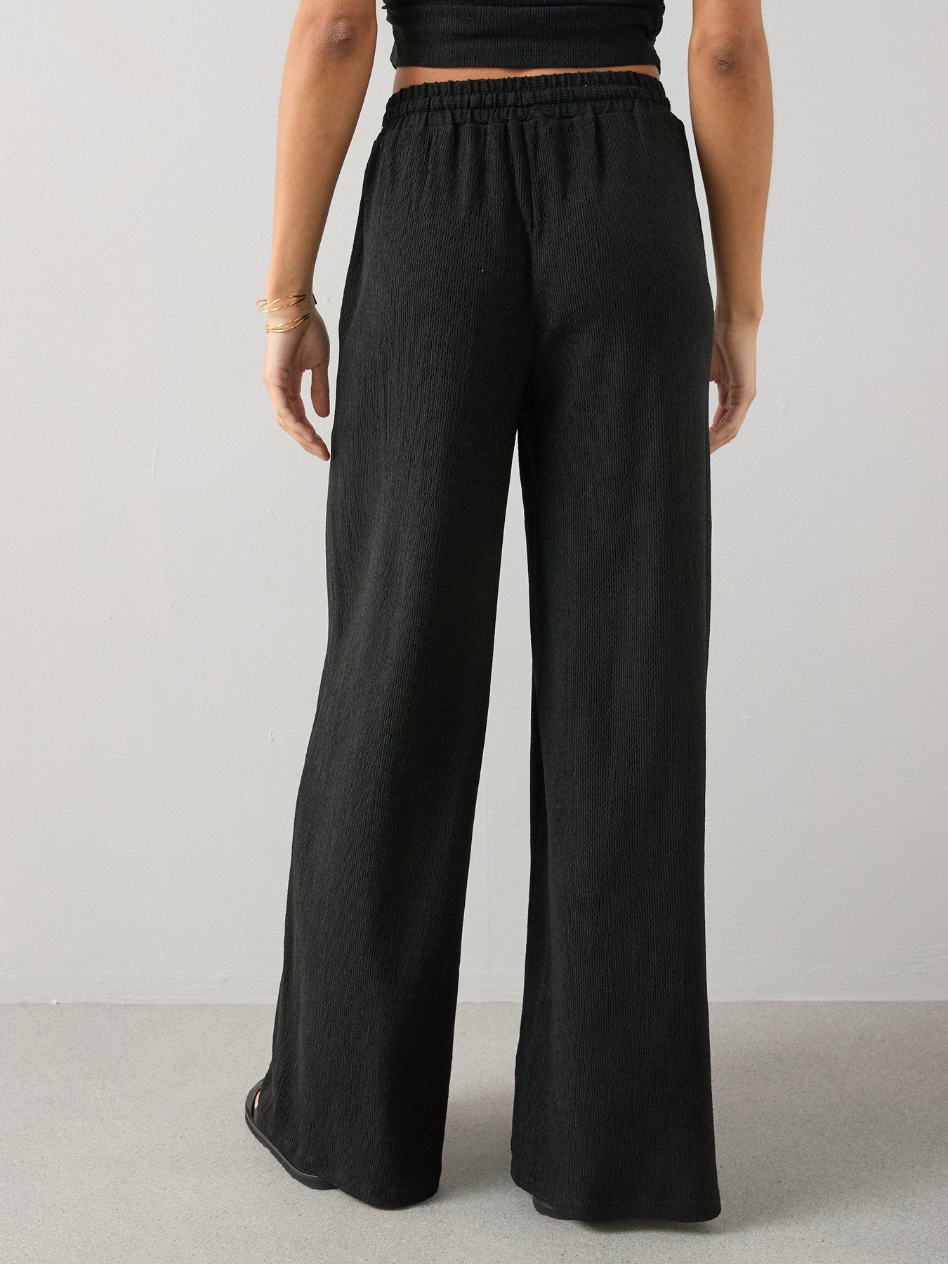 stillFront image of the-very-collection-textured-stretch-wide-leg-trousers