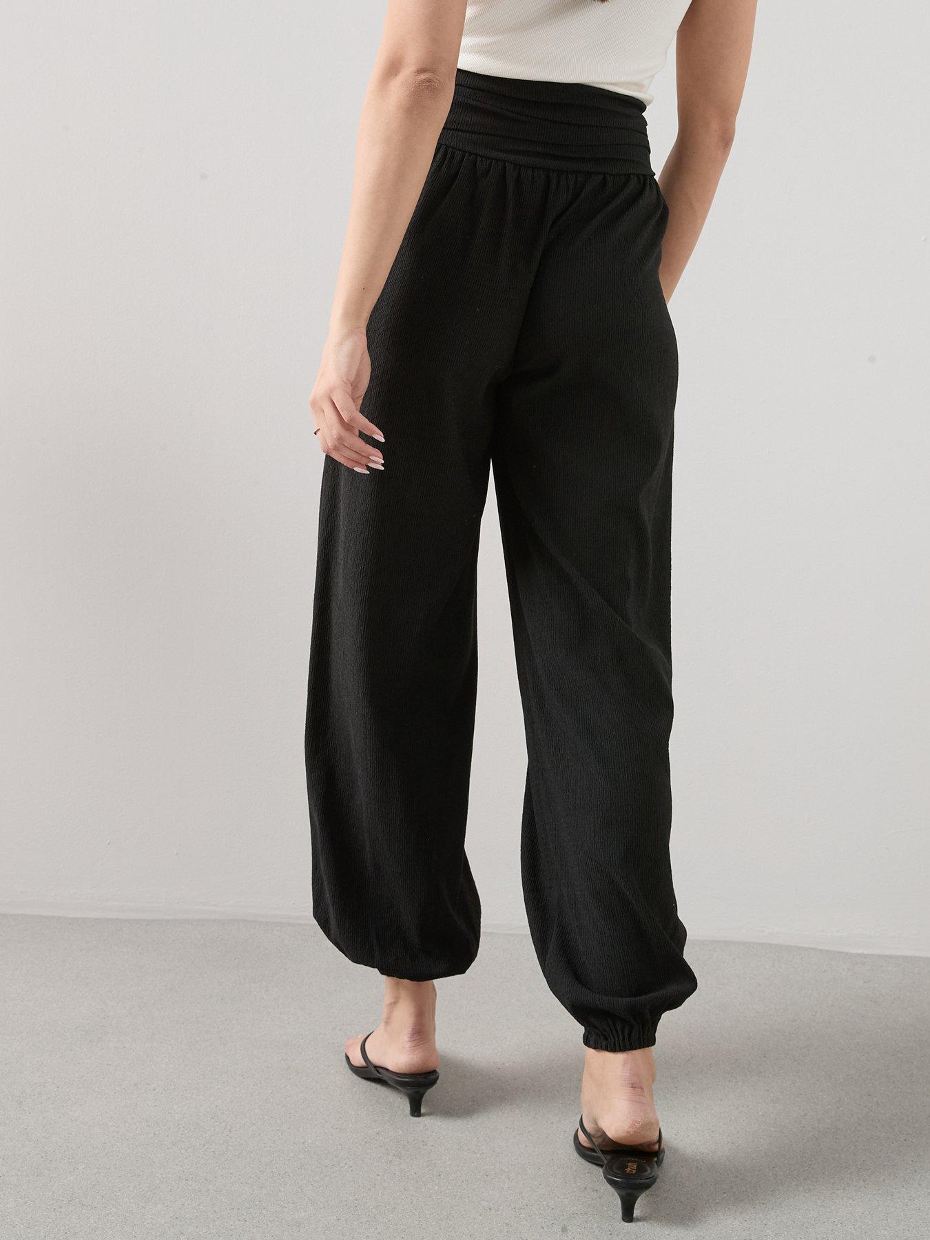 Image 2 of 6 of The Very Collection Textured Stretch Cuffed Trouser - Black
