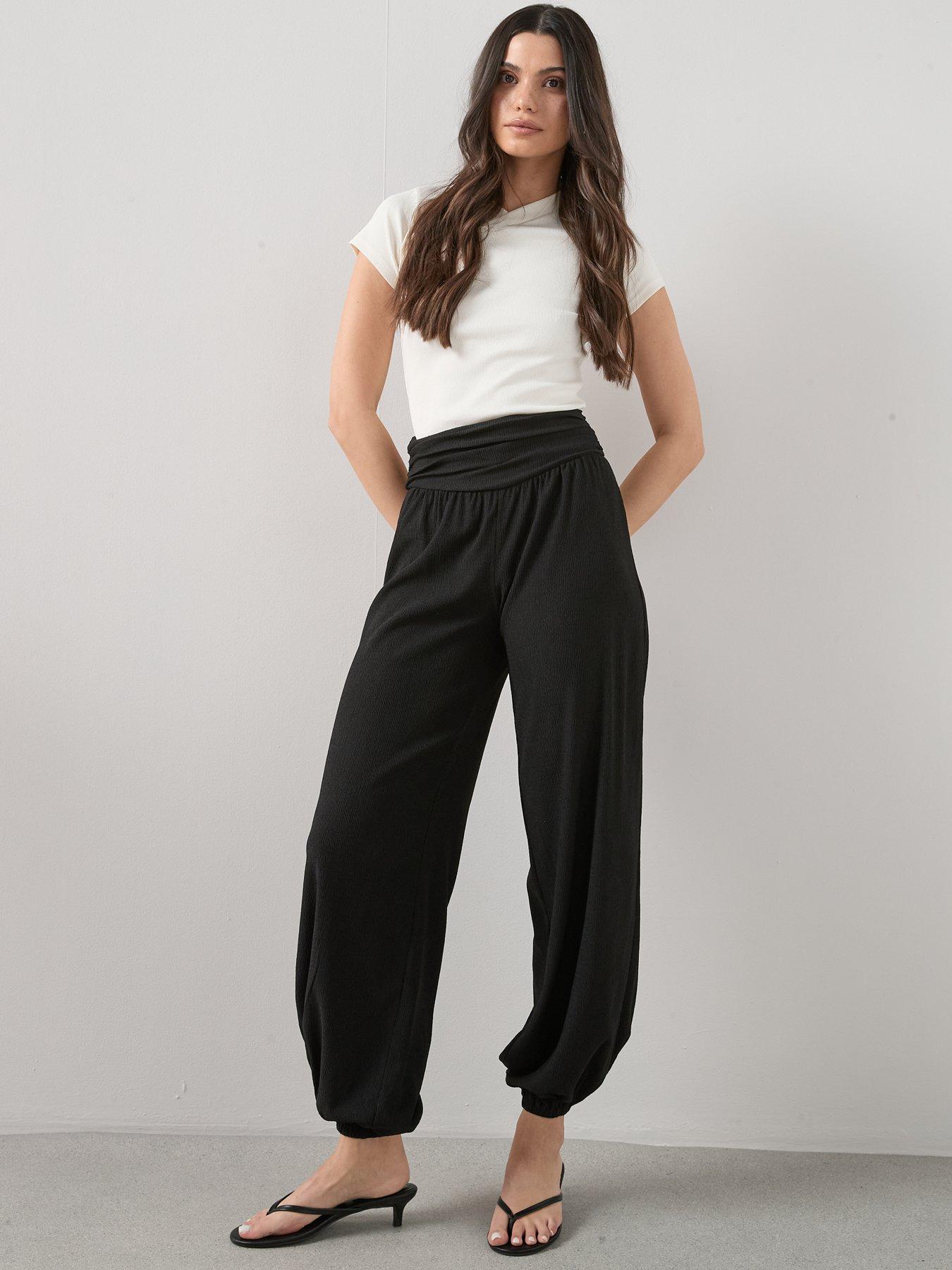 Image 6 of 6 of The Very Collection Textured Stretch Cuffed Trouser - Black