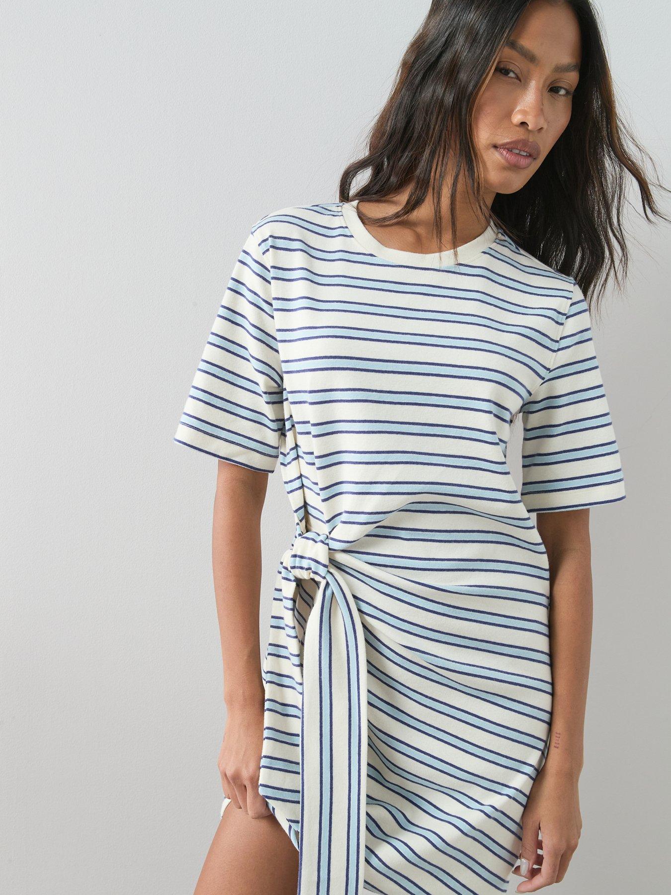 The Very Collection Wrap T-shirt Dress - Stripe | Littlewoods