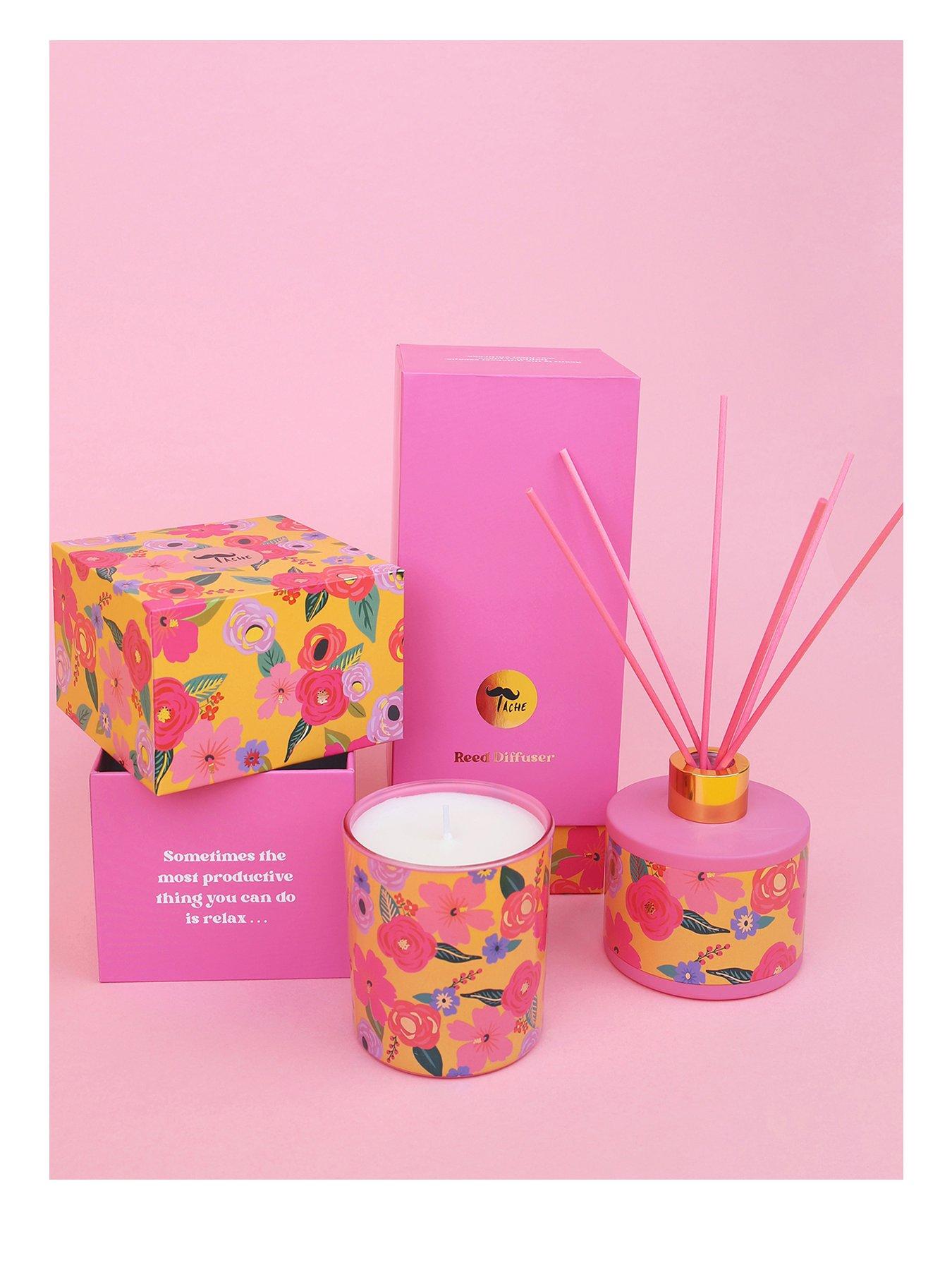 Tache Floral Design Boxed Diffuser  &  Candle In Glass Holder