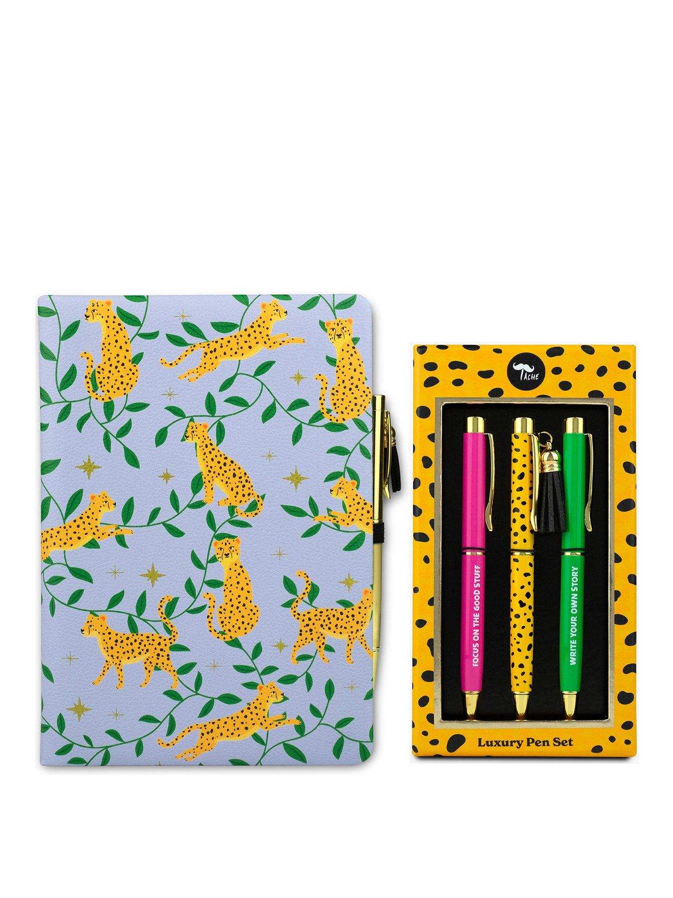 Tache Cheetah PU Notebook  &  Pen Set