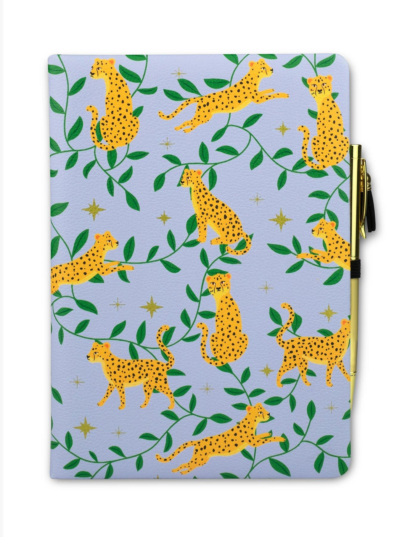  image of tache-cheetah-pu-notebook-amp-pen-set