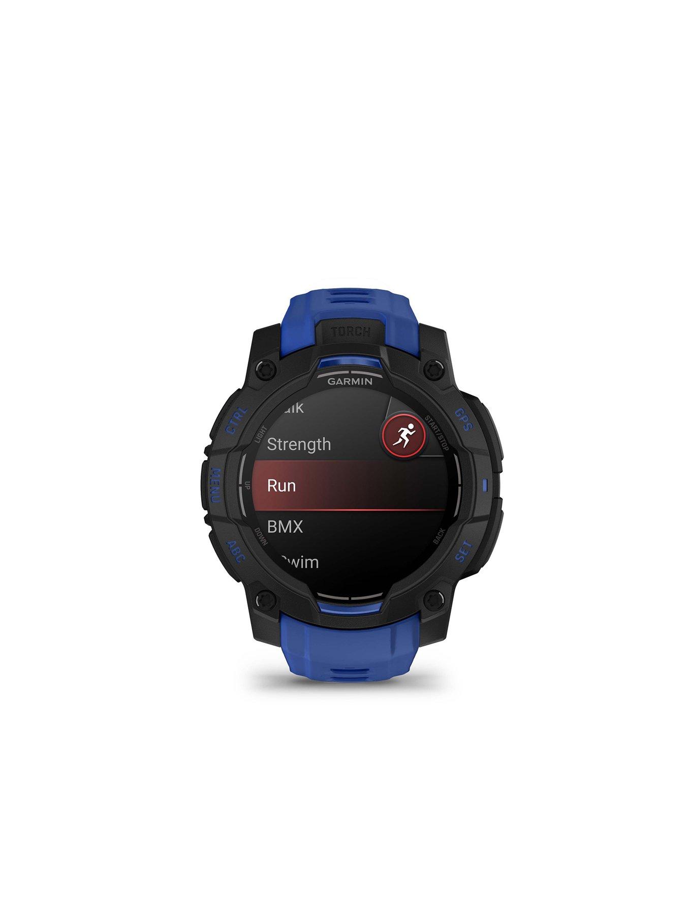  image of garmin-instinct-3-45mm-smartwatchnbsp--black-with-bolt-blue-band