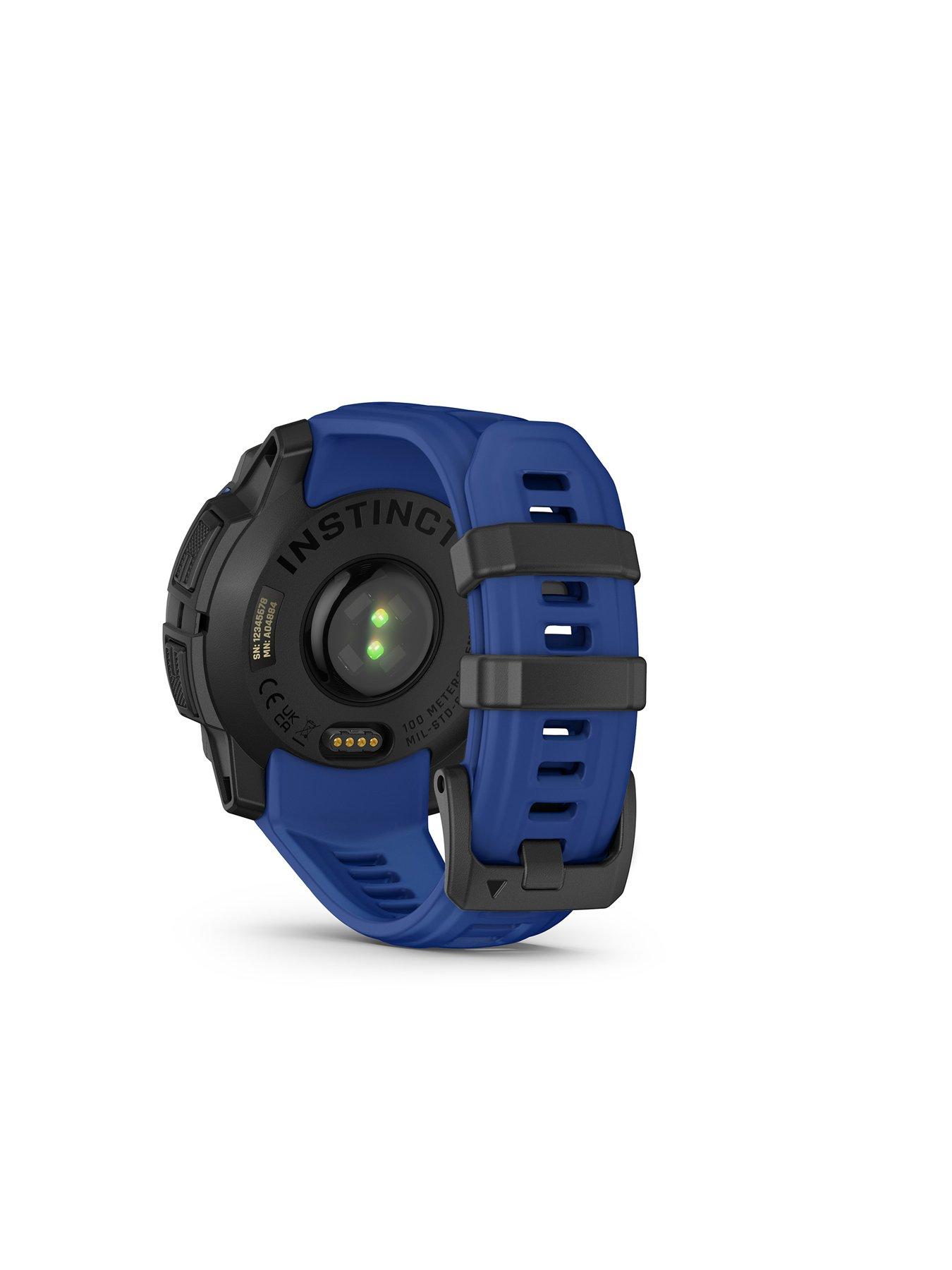 image of garmin-instinct-3-45mm-smartwatchnbsp--black-with-bolt-blue-band
