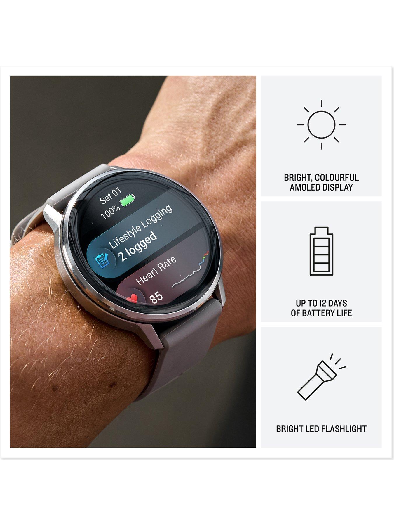 Image 3 of 7 of Garmin Venu 4 - 45mm Smartwatch - Slate Bezel with Black Silicone Band