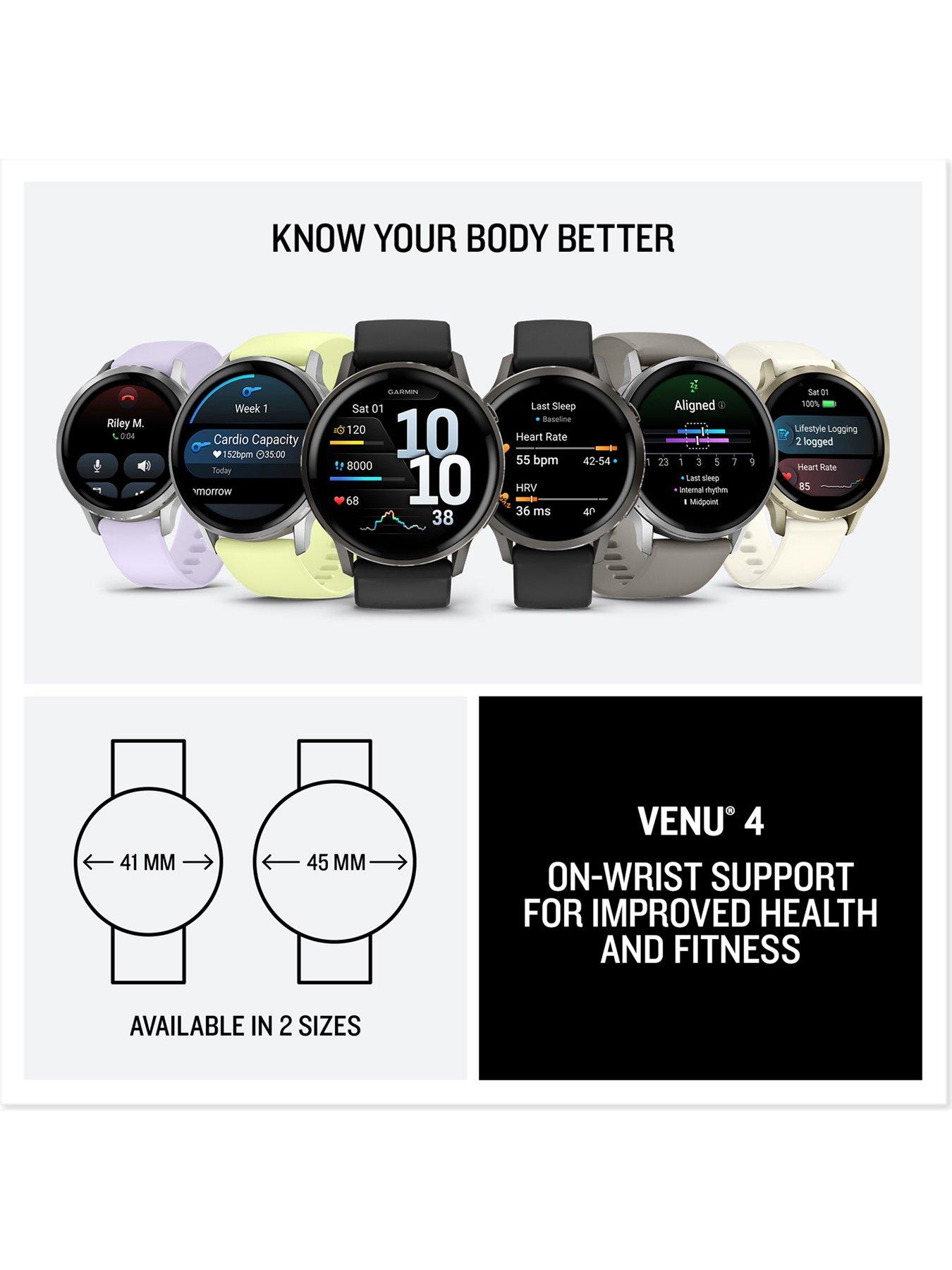 Image 7 of 7 of Garmin Venu 4 - 45mm Smartwatch - Slate Bezel with Black Silicone Band