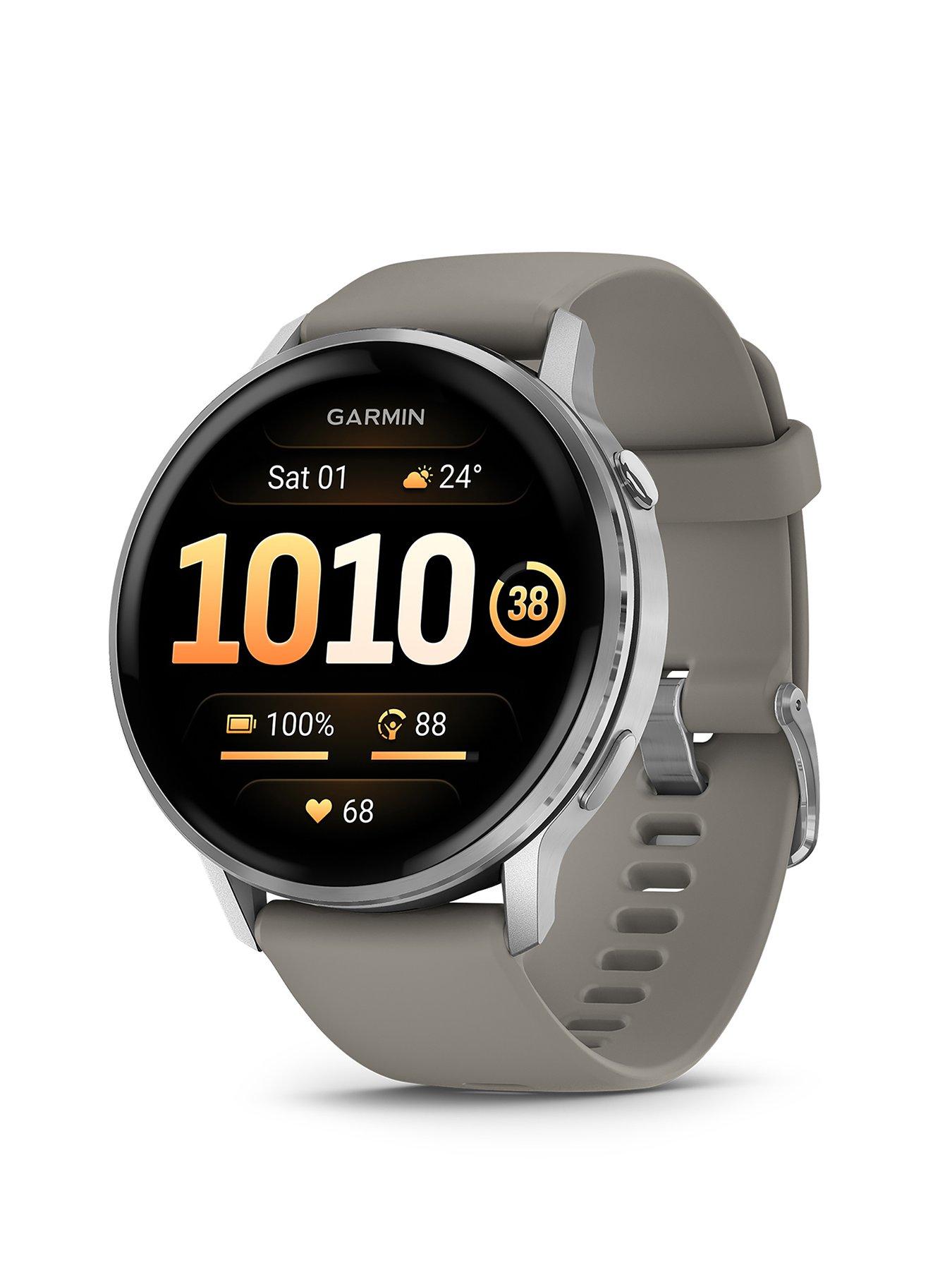 Garmin Venu 4 - 45mm, Slate Bezel with Black Silicone Band