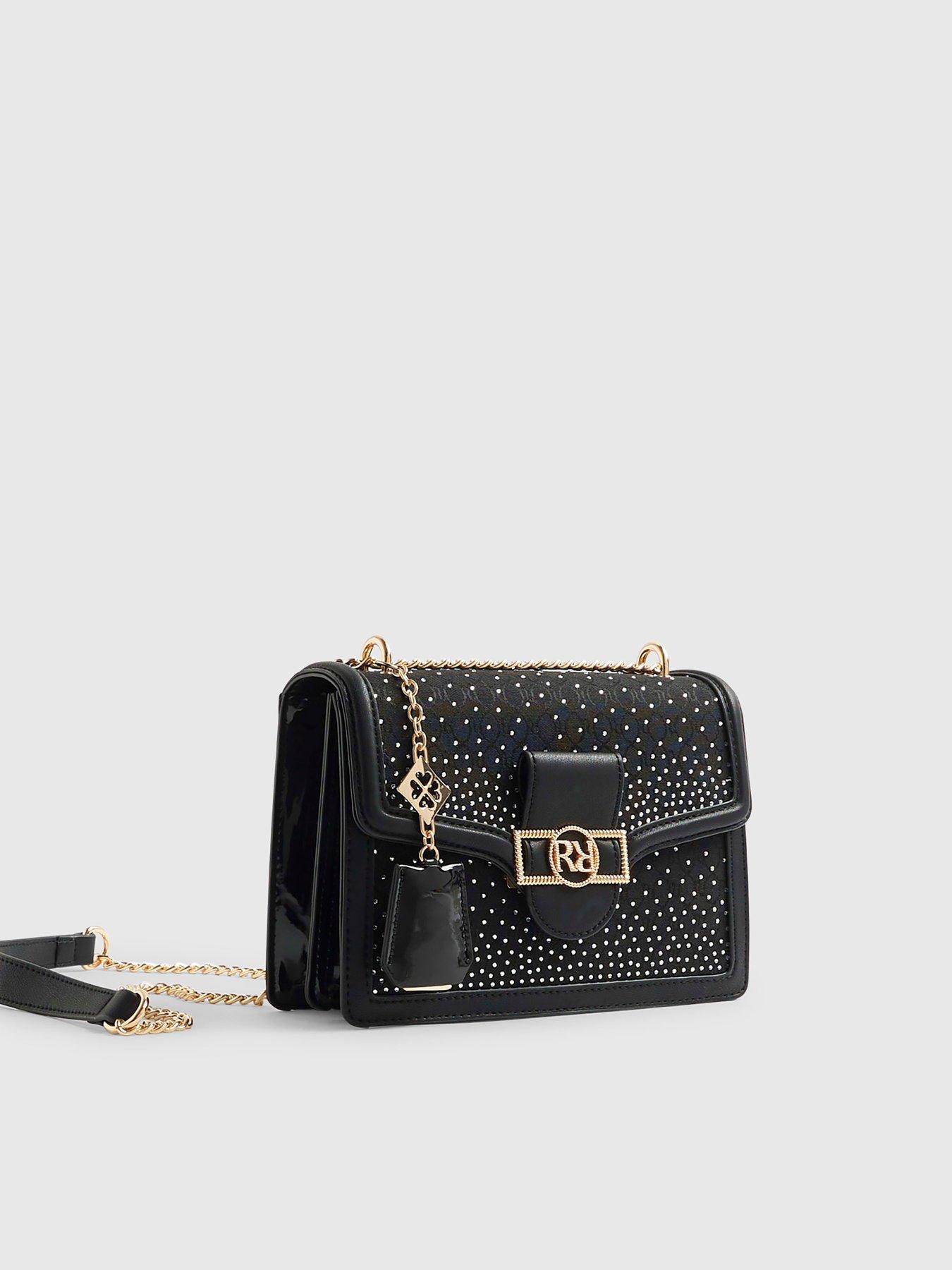  image of river-island-jacq-diam-panelled-shoulder-black