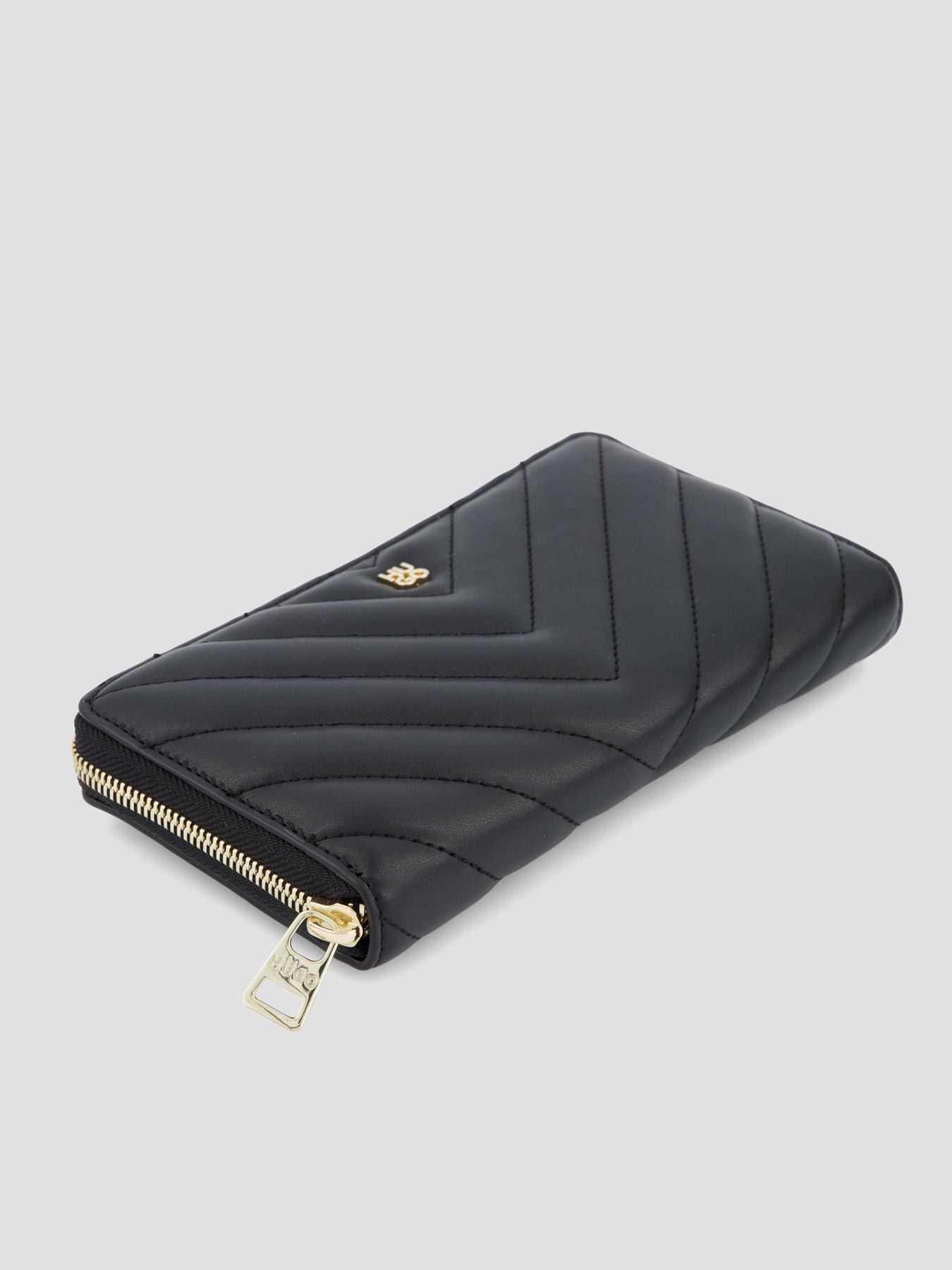  image of hugo-logo-chevron-purse-black