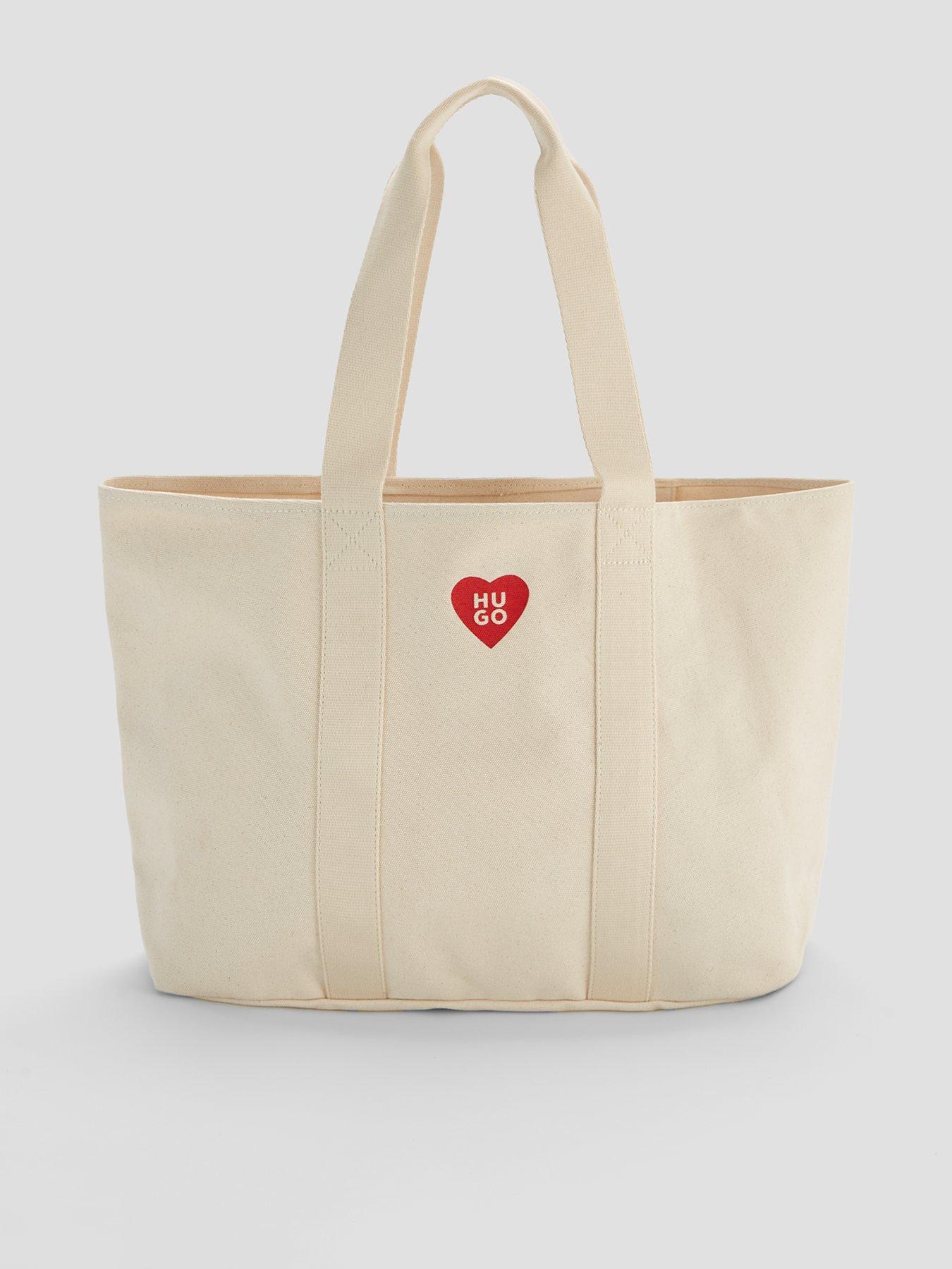 Image 1 of 4 of HUGO Becky Canvas Tote Bag - White