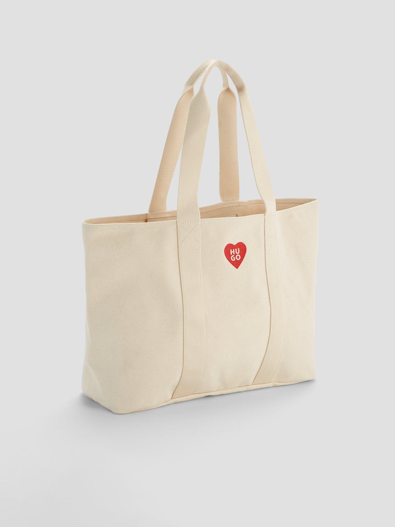 Image 2 of 4 of HUGO Becky Canvas Tote Bag - White