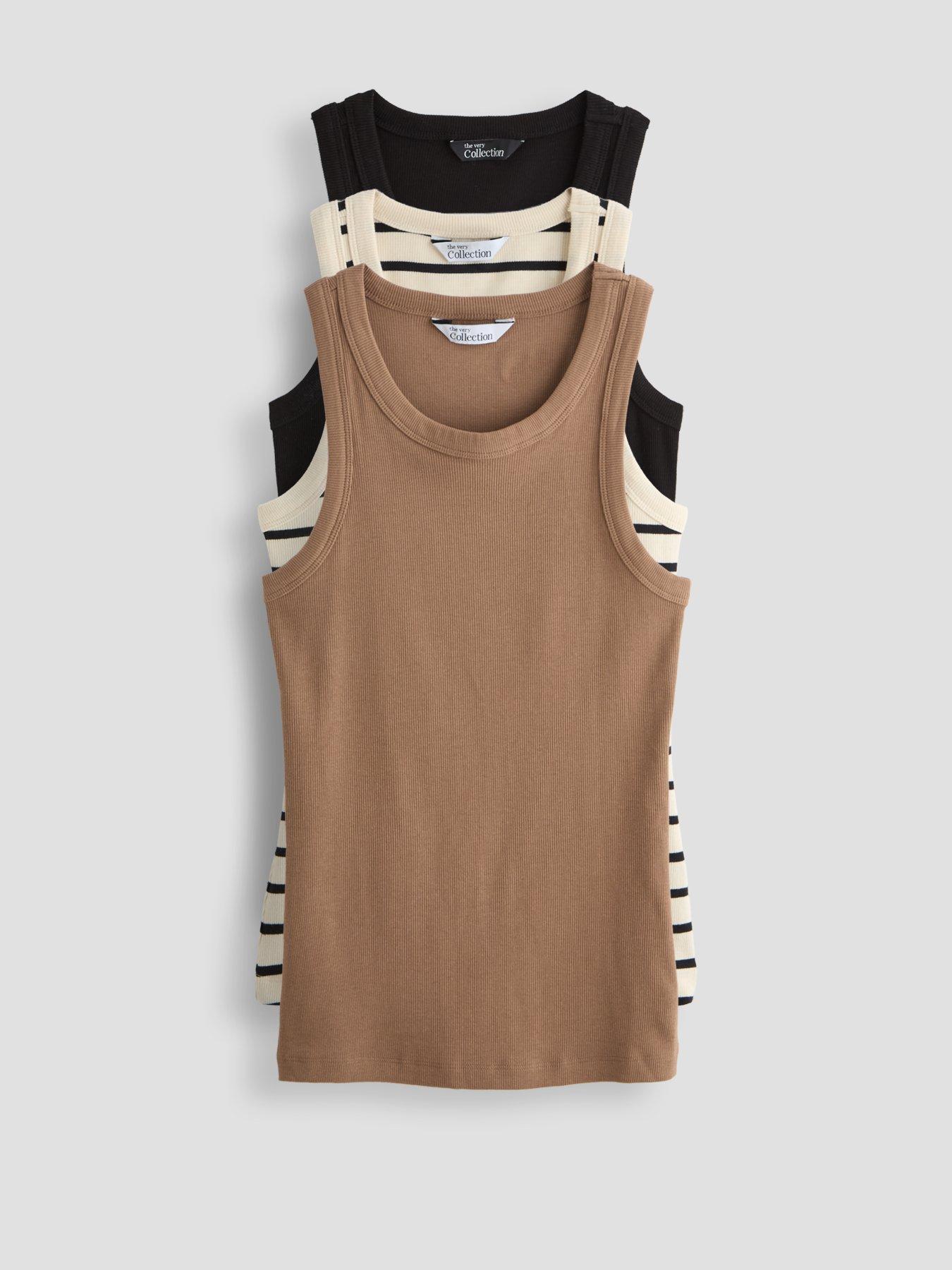  image of the-very-collection-3-pack-rib-racer-vests-multi
