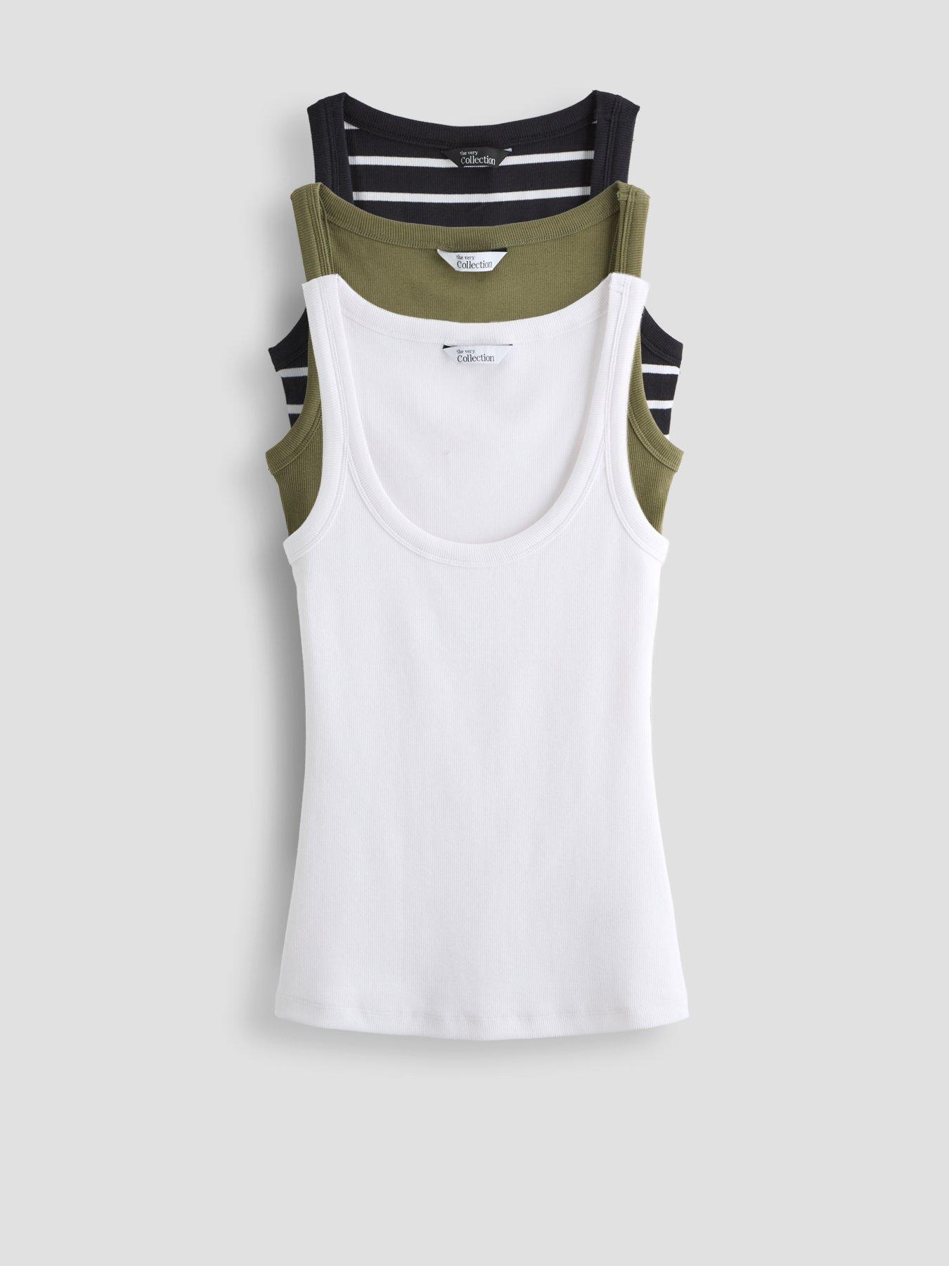  image of the-very-collection-3-pack-rib-scoop-neck-vests-multi