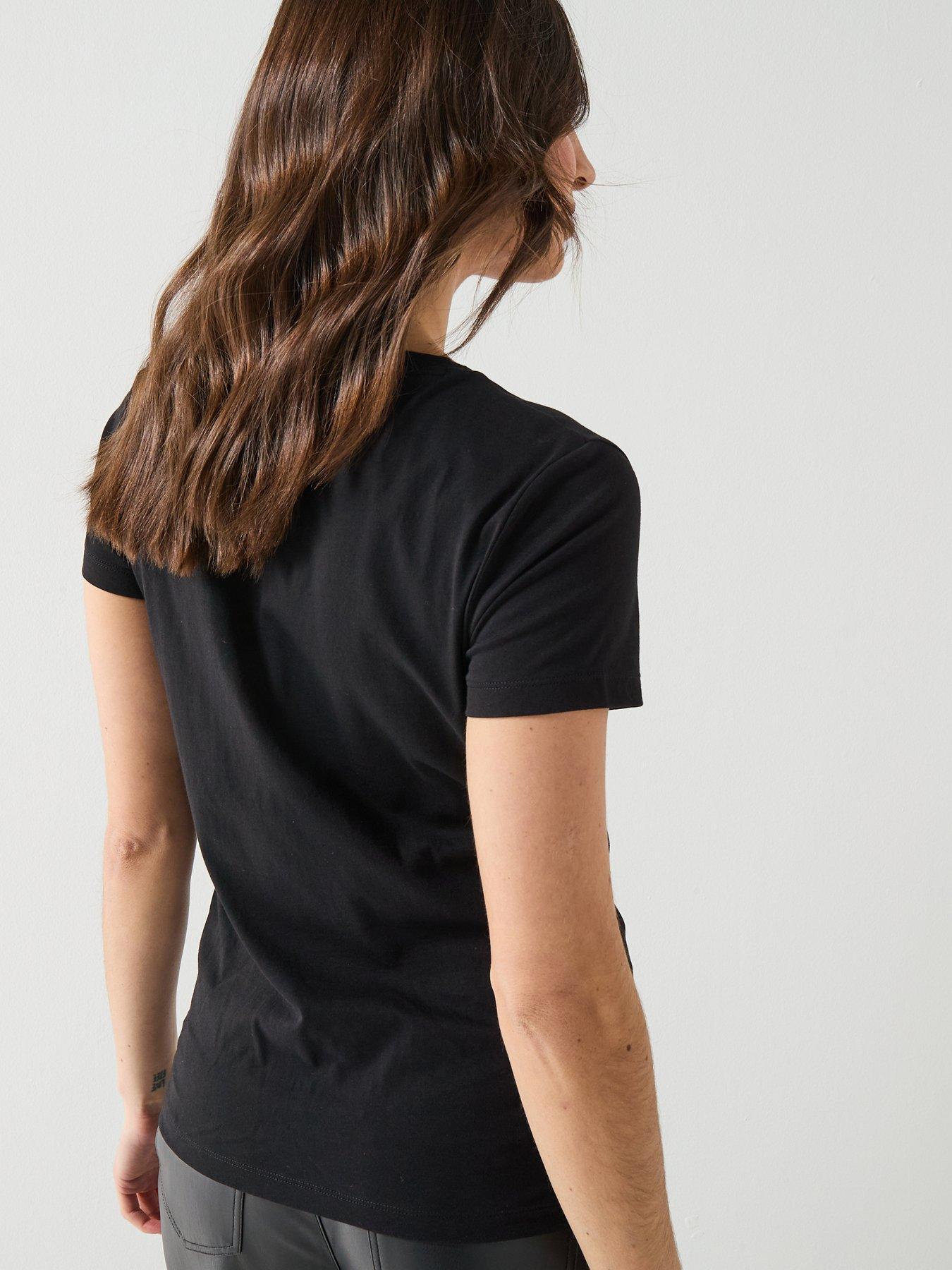 stillFront image of boss-elove-embroidered-top-black