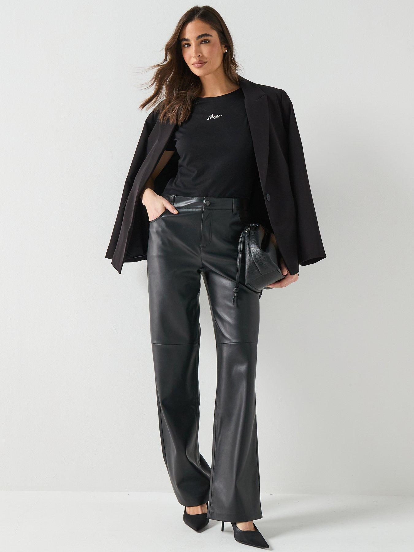  image of boss-elove-embroidered-top-black