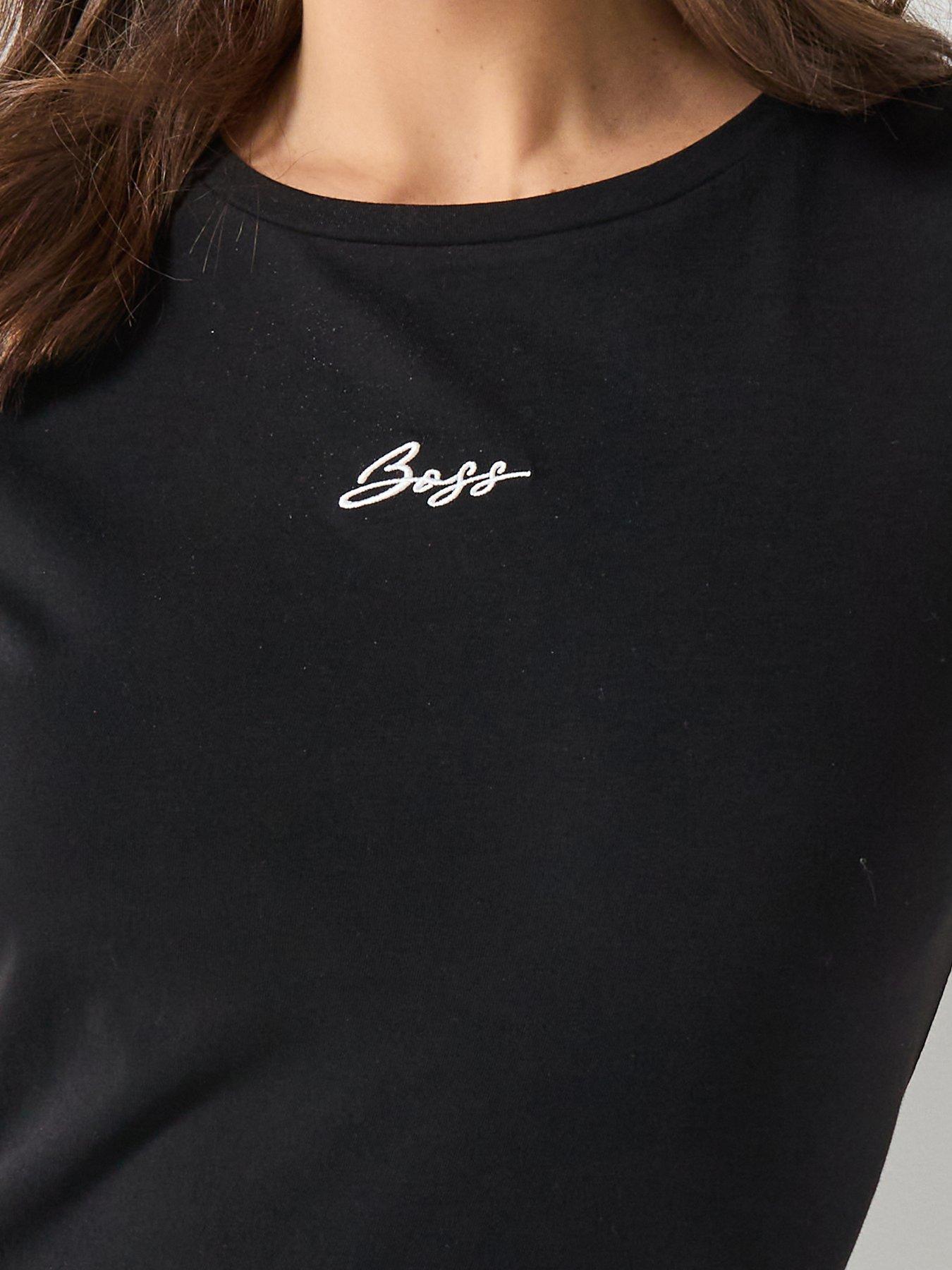  image of boss-elove-embroidered-top-black