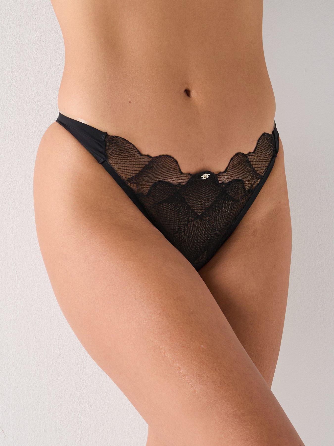  image of boss-lace-thong-black