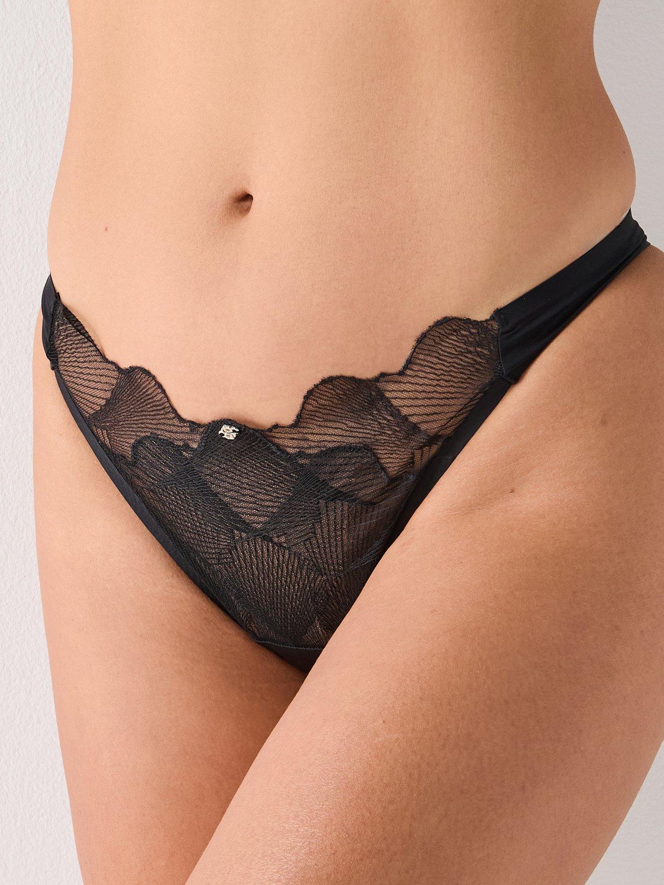  image of boss-lace-thong-black