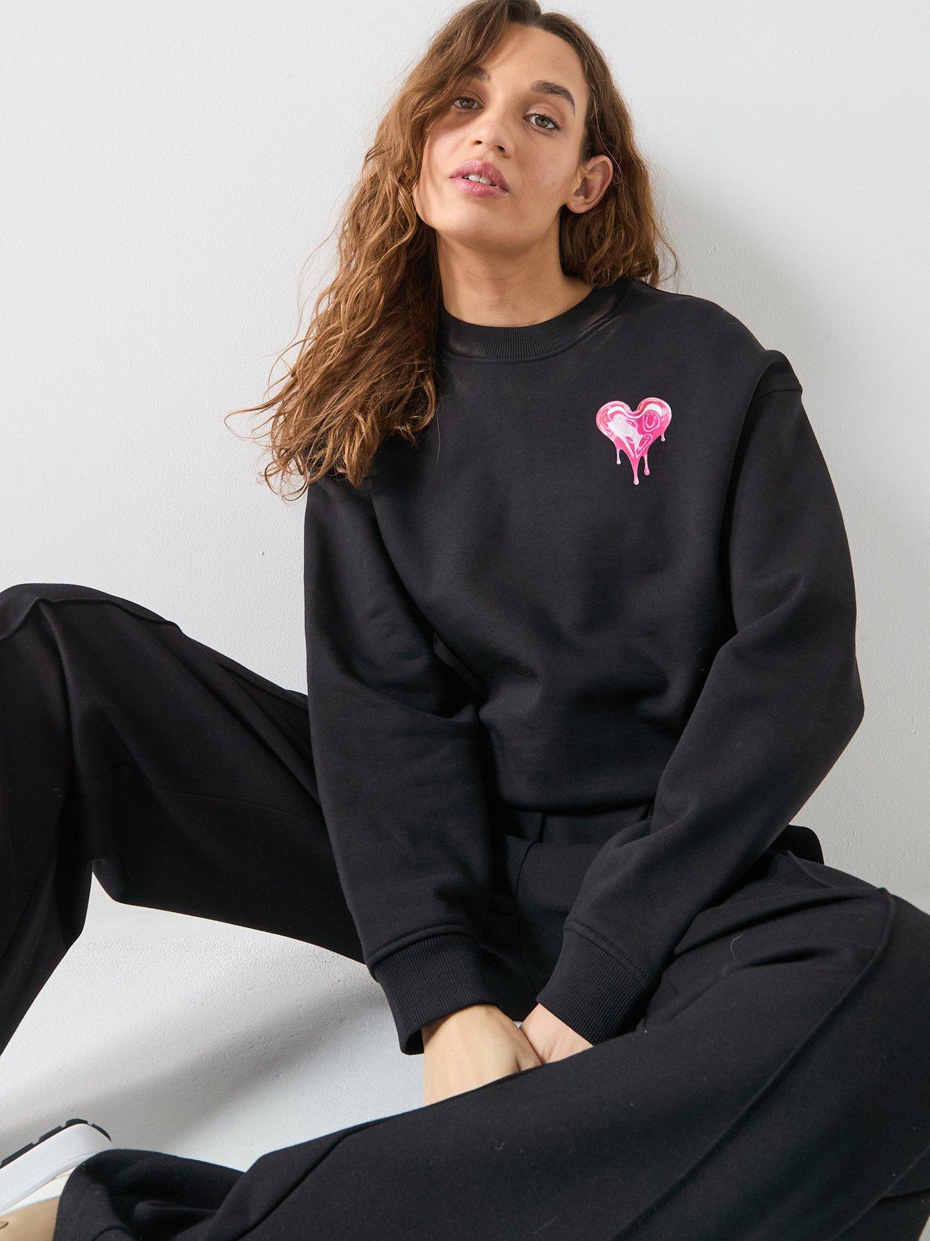 Image 4 of 6 of HUGO Heart Logo Sweatshirt - Black